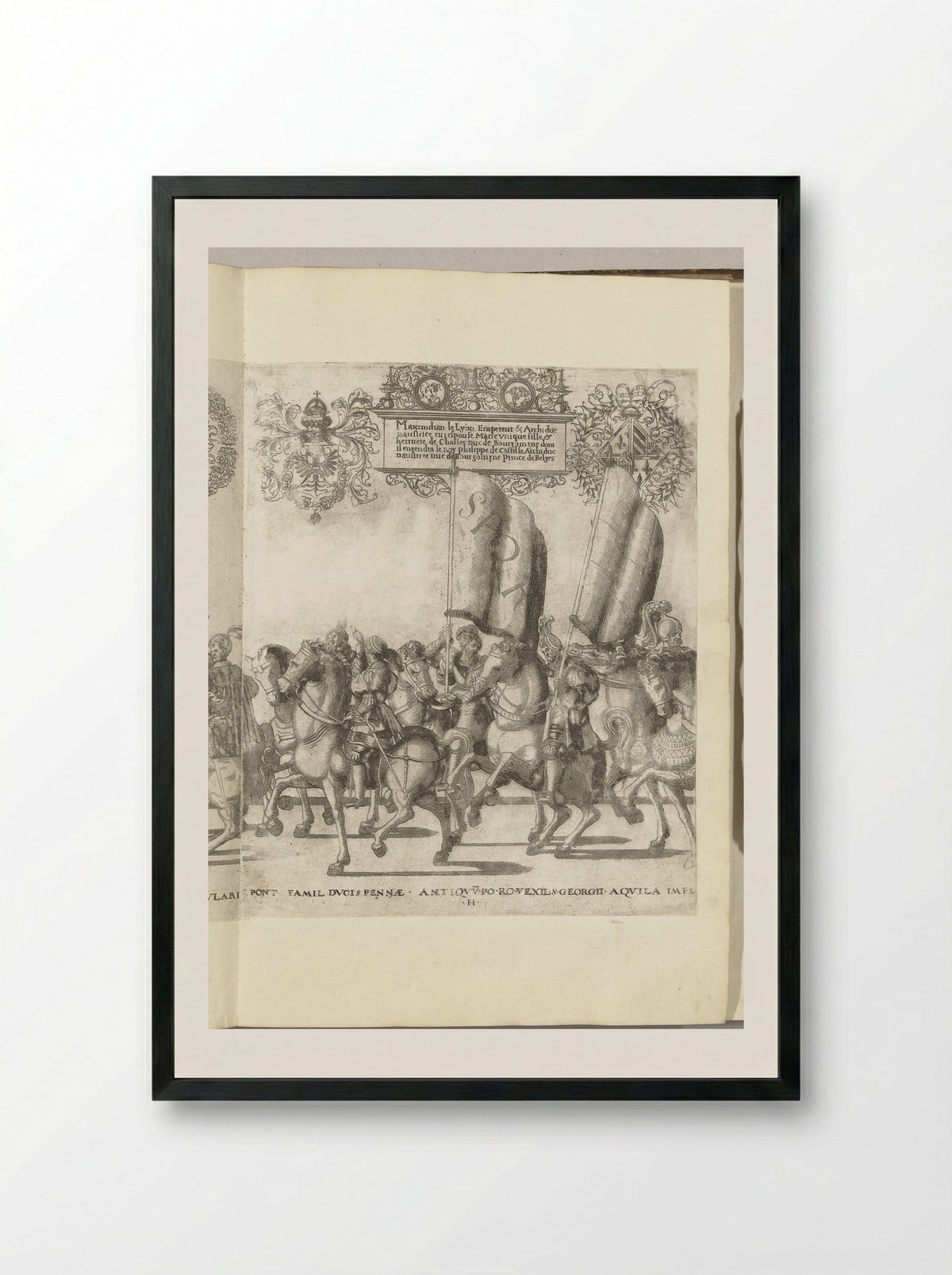 Vaandeldragers SPQR, plaat H - Nicolaas Hogenberg - Framed Print Black