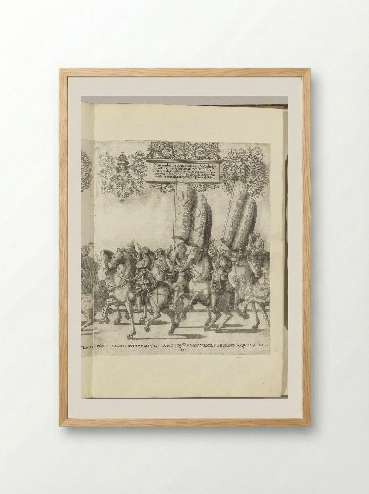 Vaandeldragers SPQR, plaat H - Nicolaas Hogenberg - Framed Print Wood