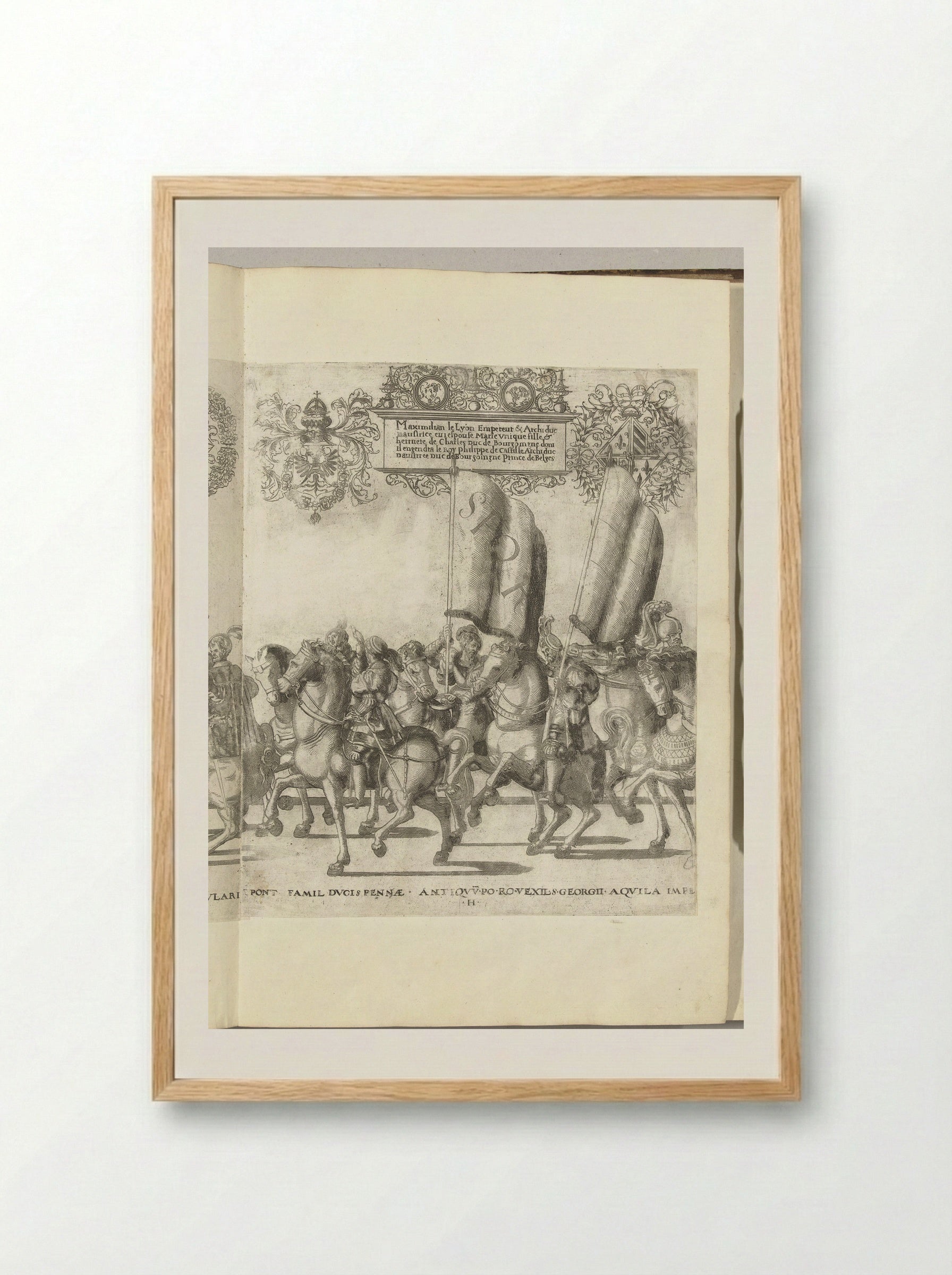 Vaandeldragers SPQR, plaat H - Nicolaas Hogenberg - Framed Print Wood