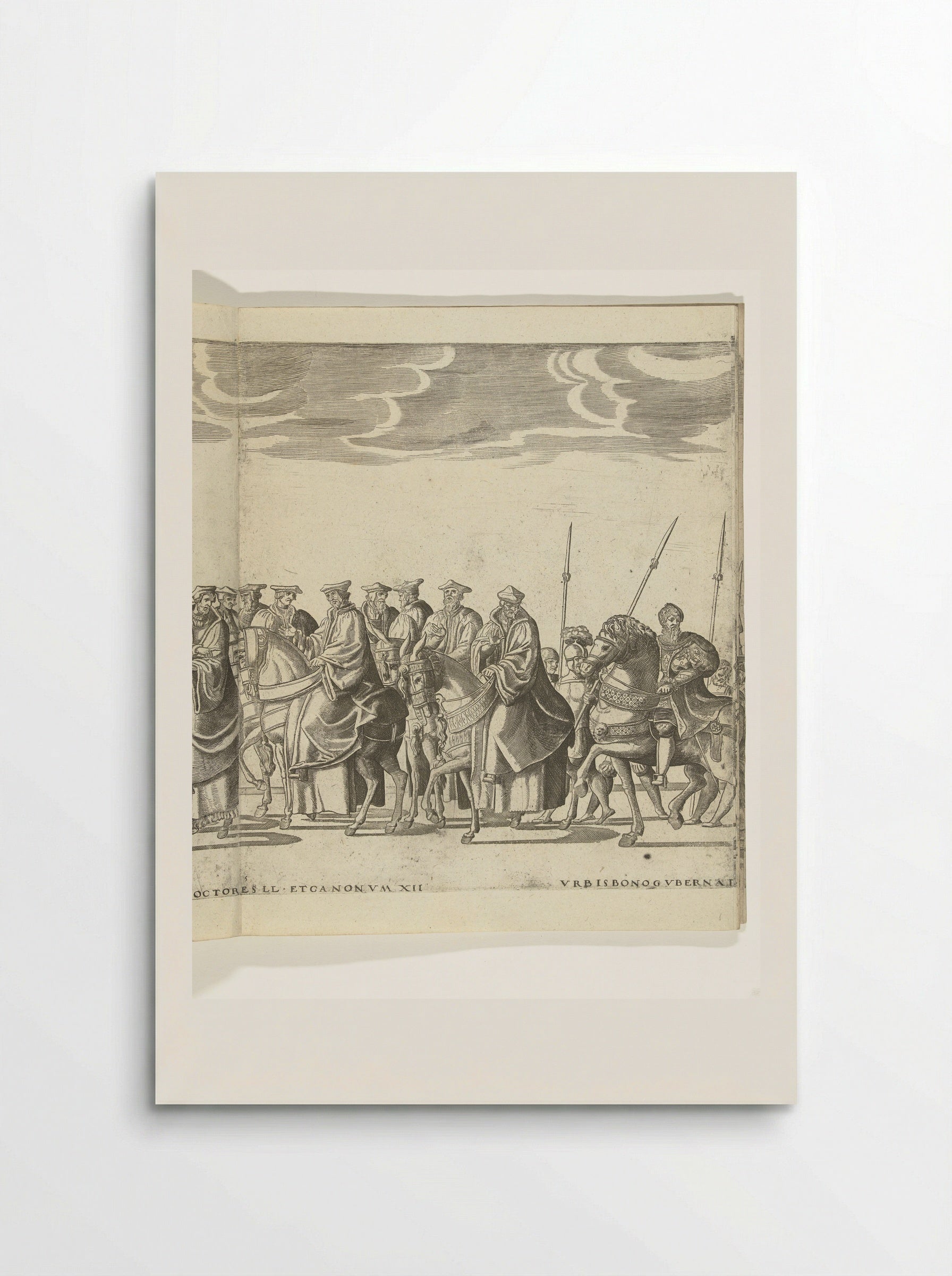 Vaandeldragers en kanunninken, plaat 5 - Nicolaas Hogenberg - Poster