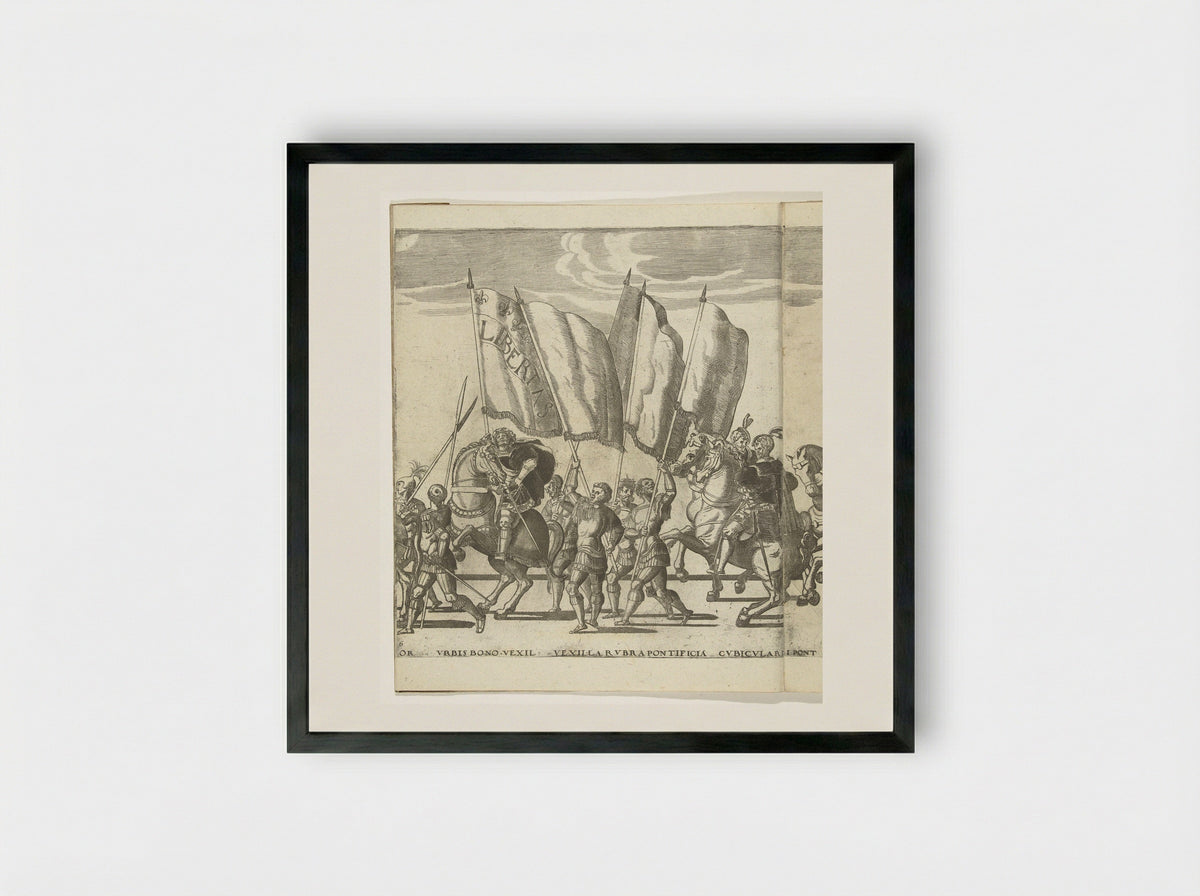 Vaandeldragers, plaat 6 - Nicolaas Hogenberg - Framed Print Black