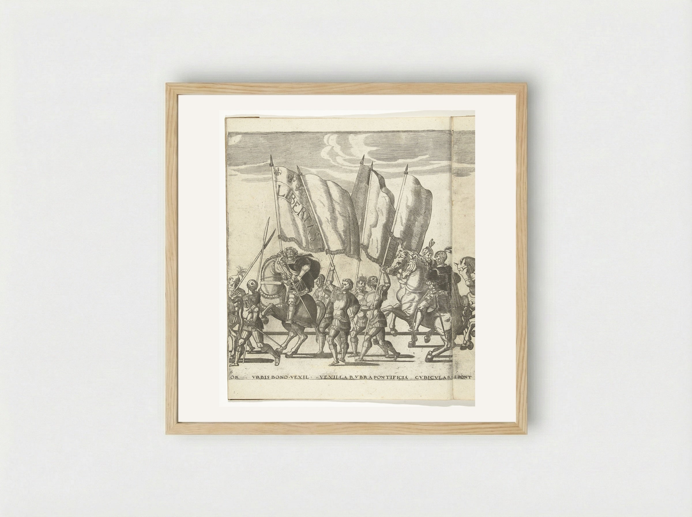 Vaandeldragers, plaat 6 - Nicolaas Hogenberg - Framed Print Wood