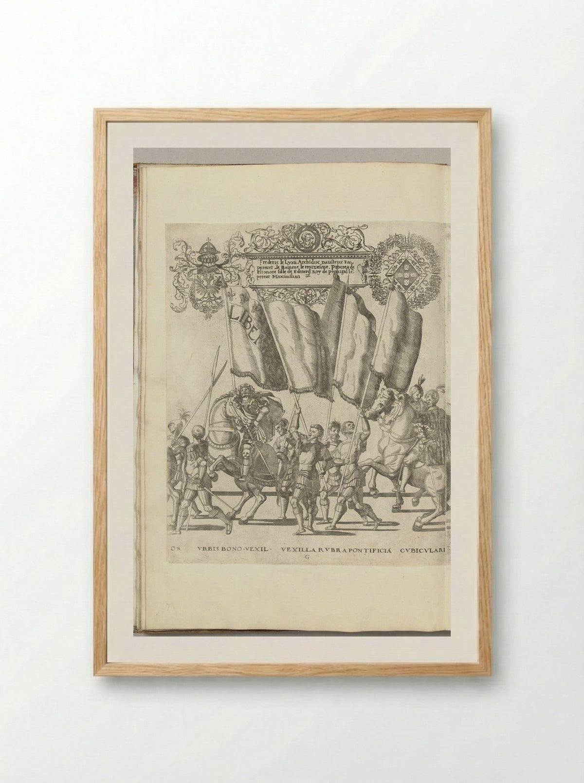 Vaandeldragers, plaat G - Nicolaas Hogenberg - Framed Print Wood