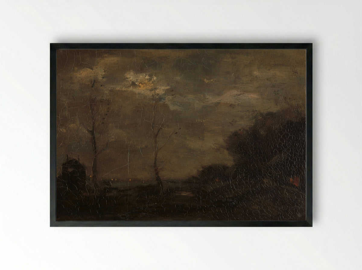 Vaart bij maanlicht - Jacob Maris - Framed Print Black