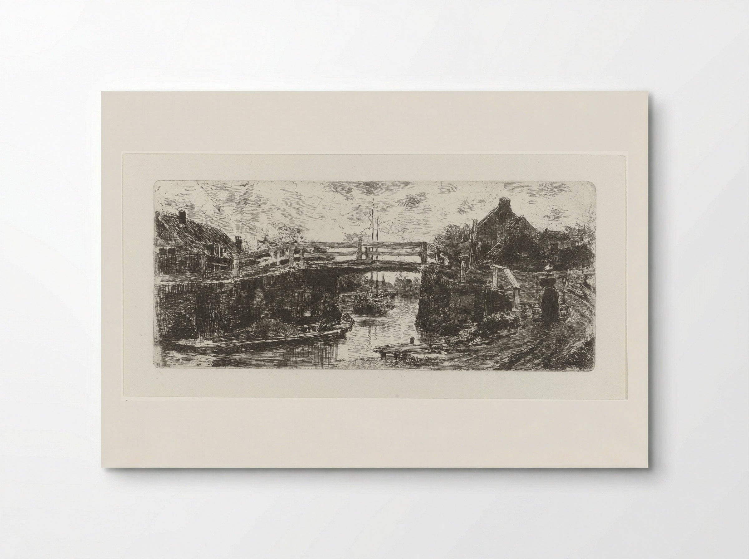 Vaart met brug - Jacob Maris - Poster