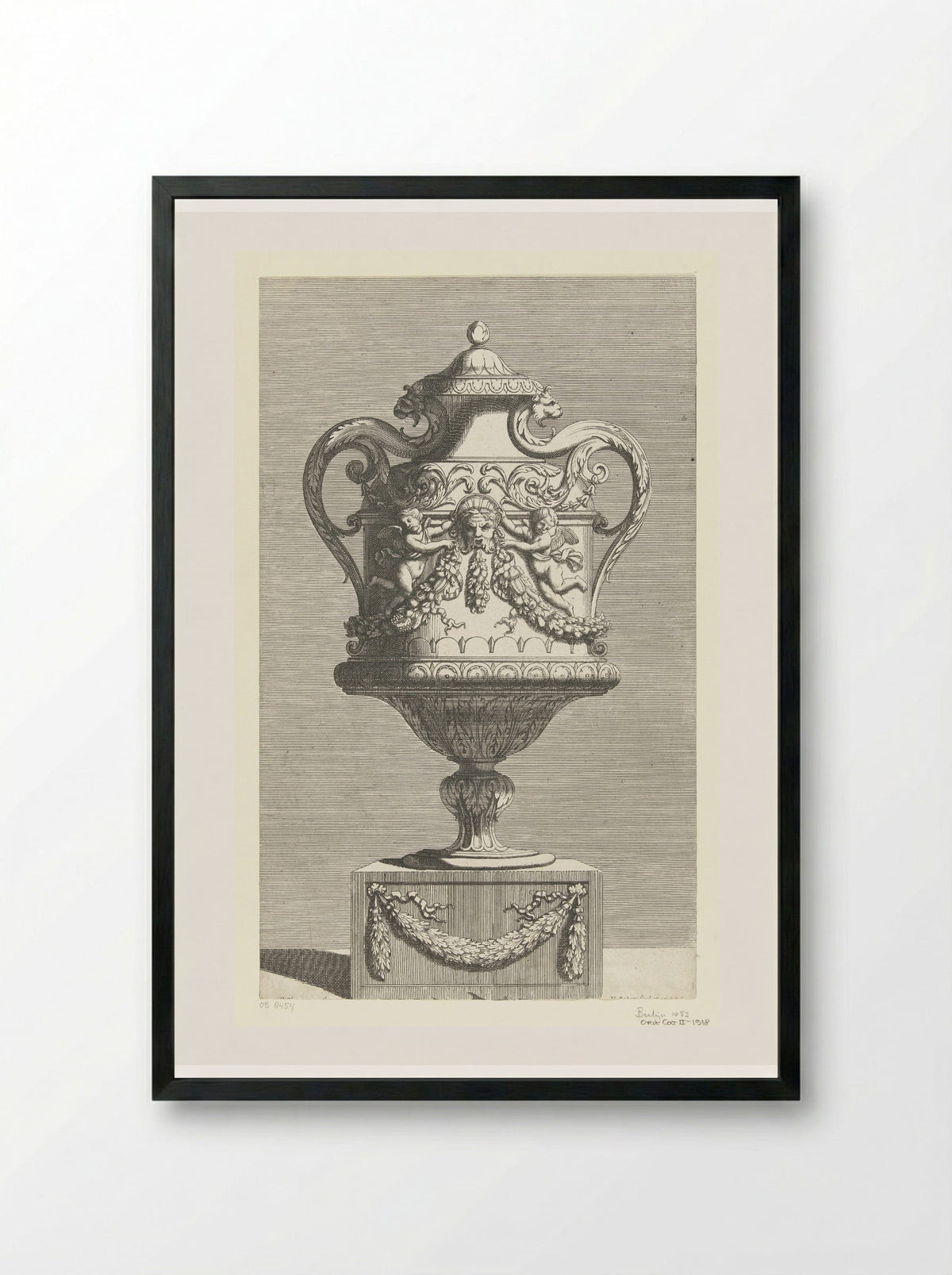 Vaas met deksel - Gérard Audran - Framed Print Black