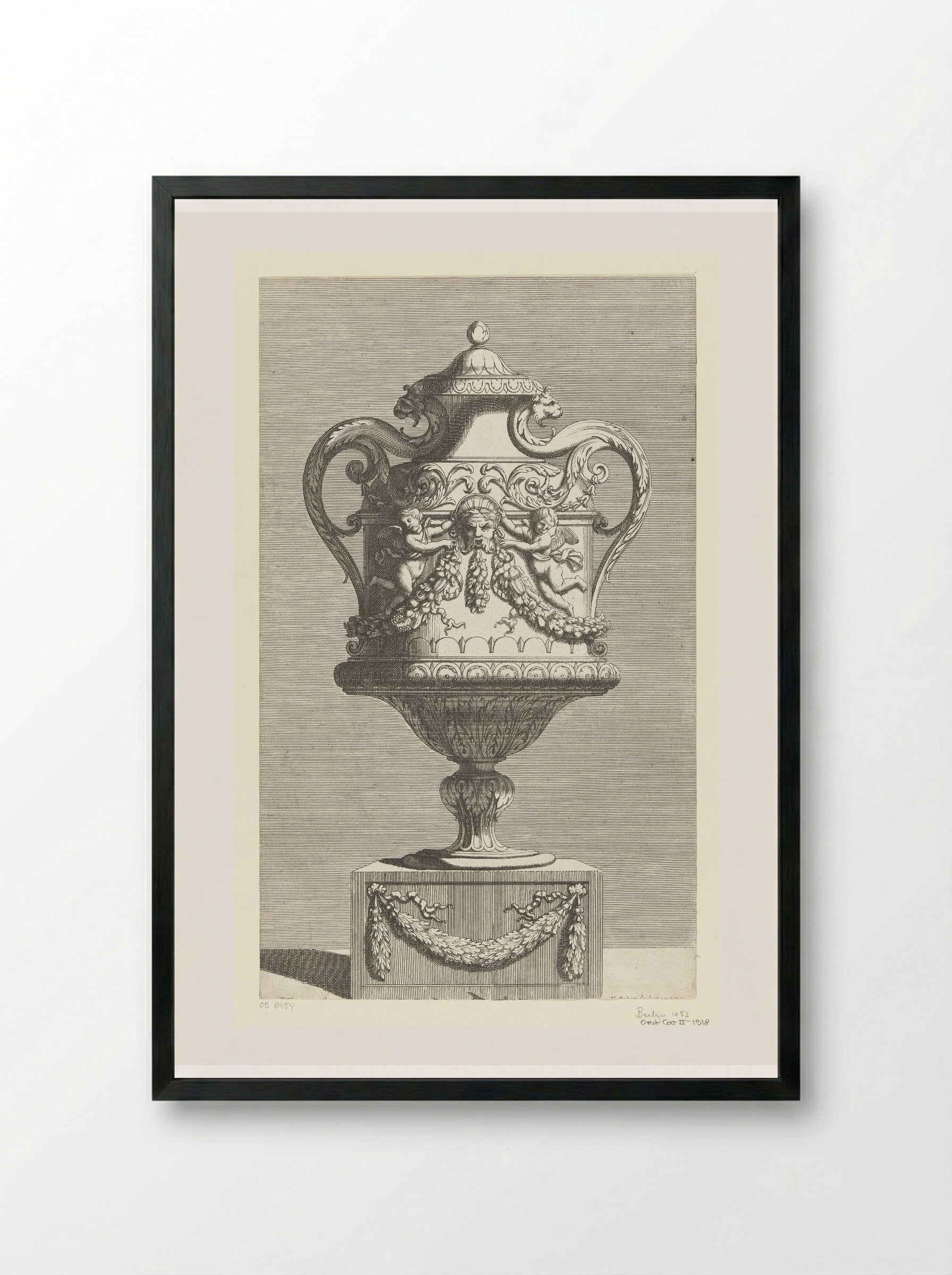 Vaas met deksel - Gérard Audran - Framed Print Black