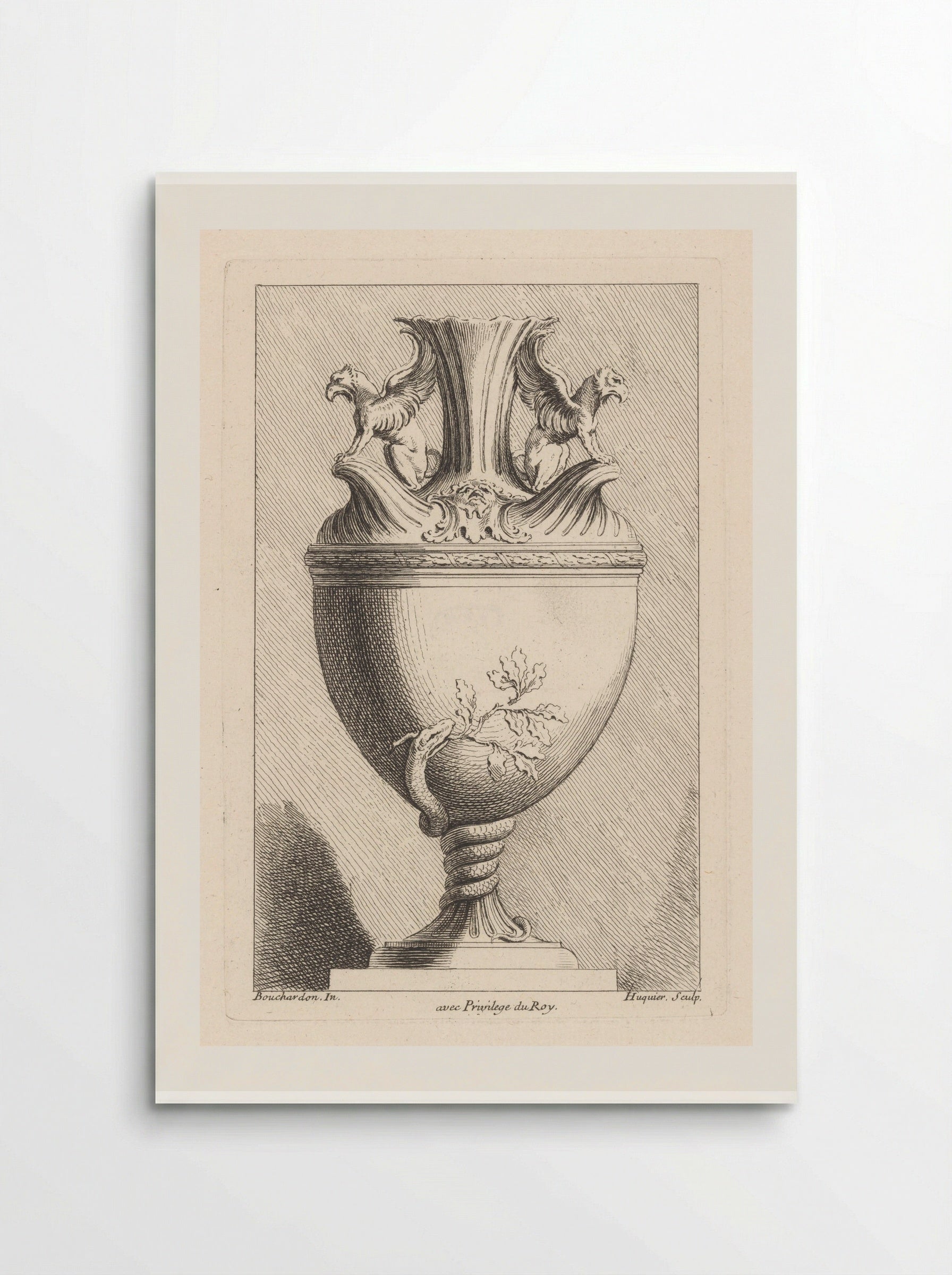 Vaas met griffioenen - Gabriel Huquier - Poster