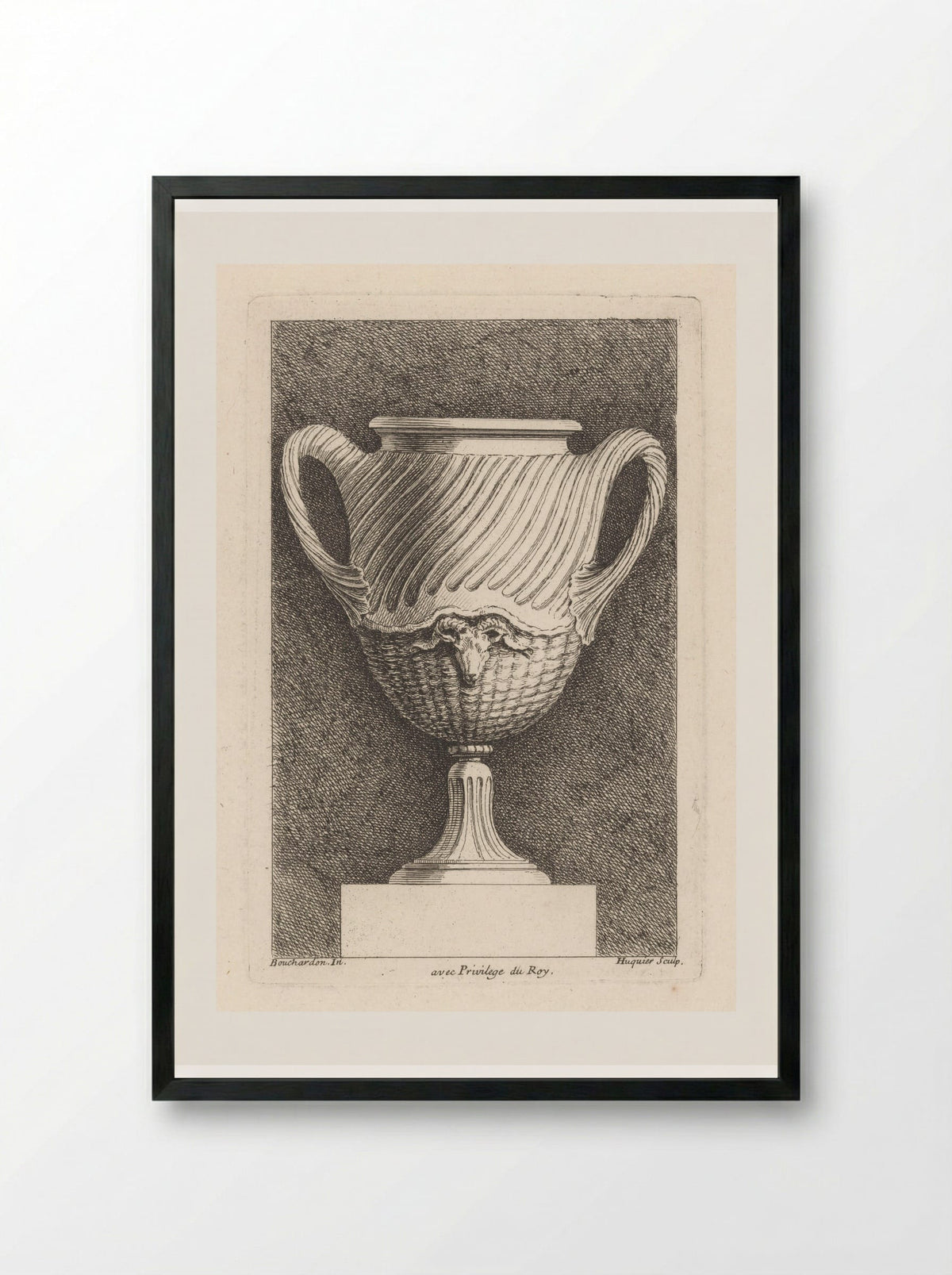 Vaas met ramskop - Gabriel Huquier - Framed Print Black