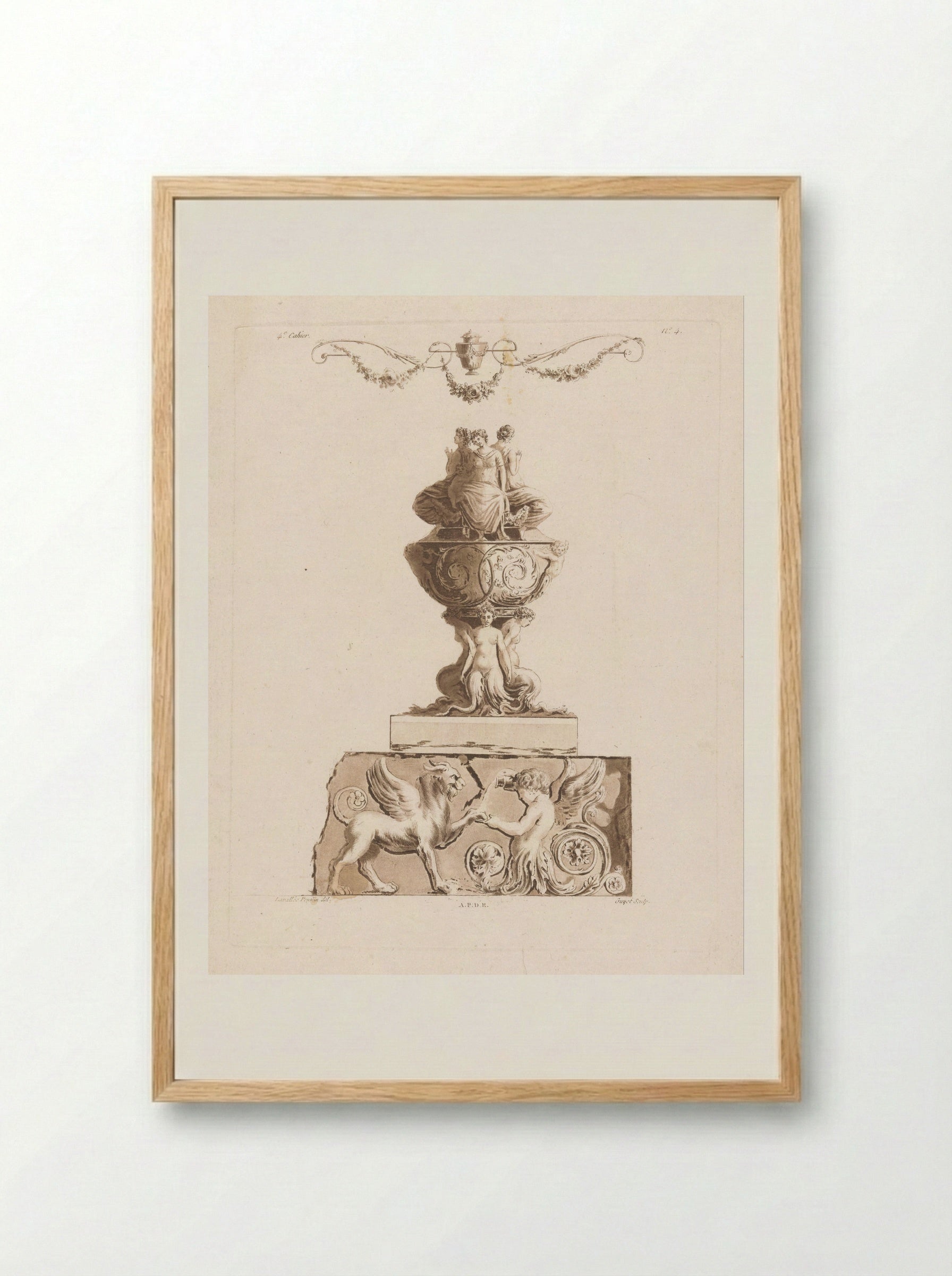 Vaas met vrouwen - Laurent Guyot - Framed Print Wood