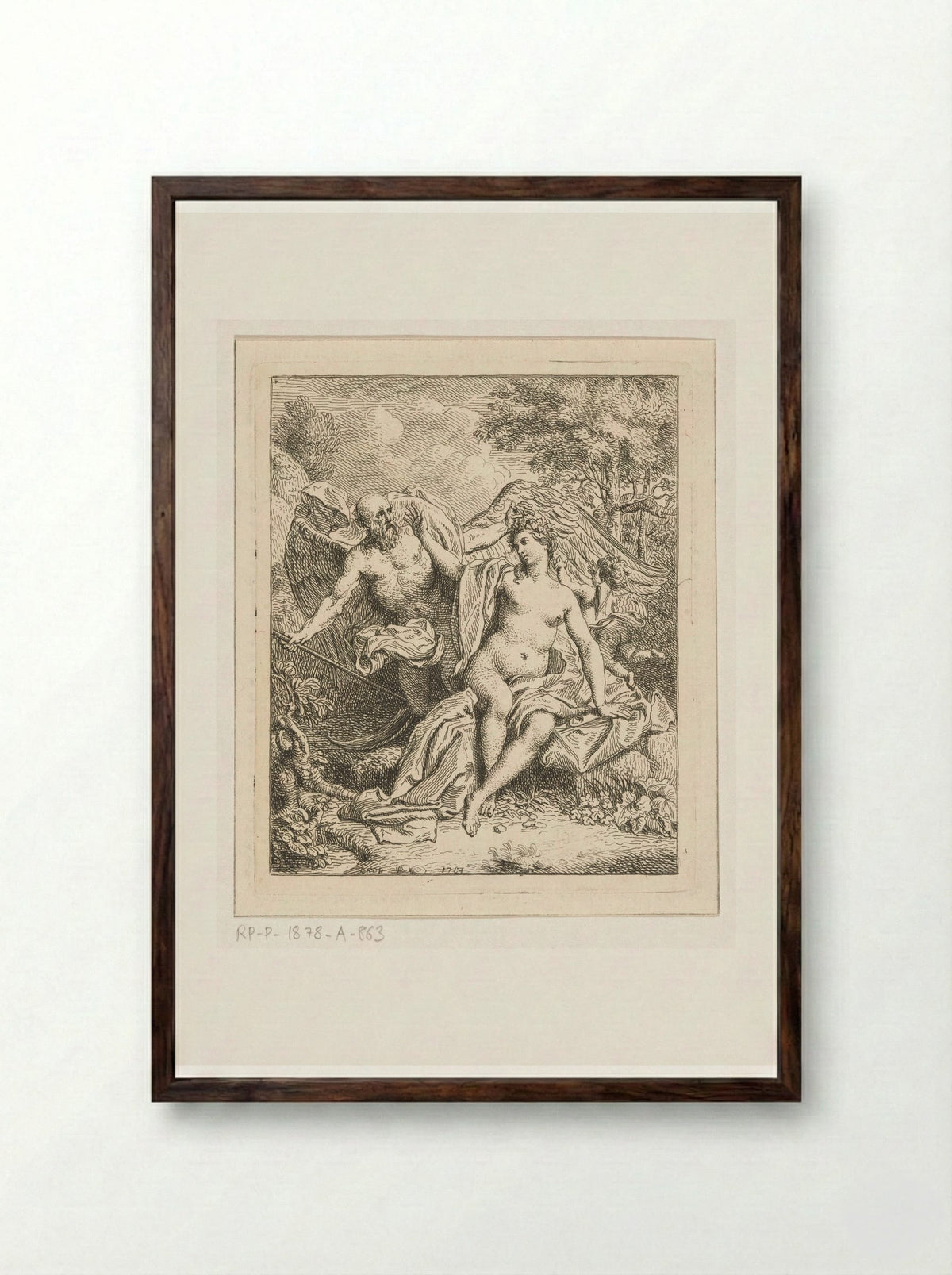 Vader Tijd onthult de Waarheid - Louis Fabritius Dubourg - Framed Print Dark Wood