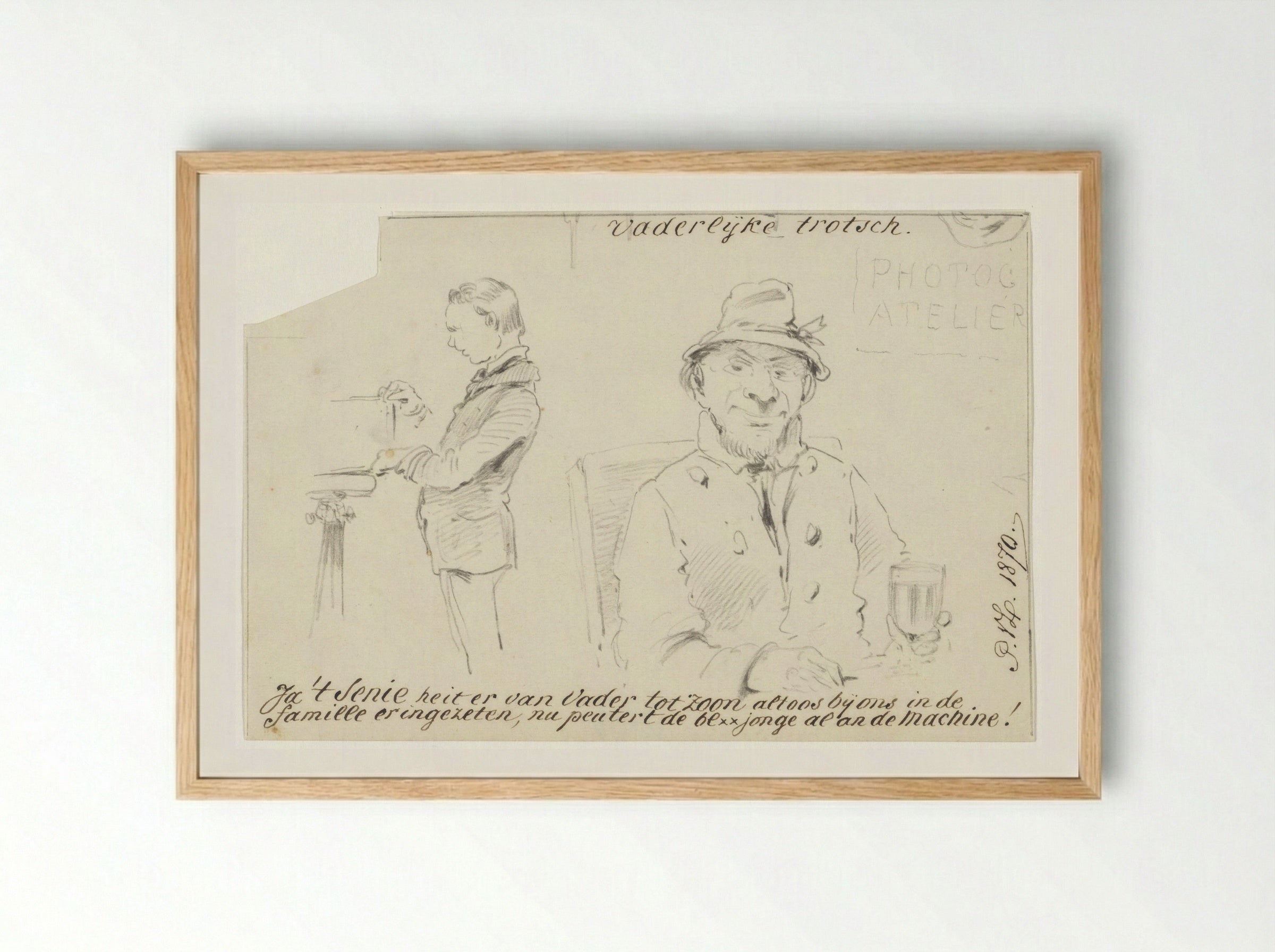 Vader en zoon - Pieter van Loon - Framed Print Wood