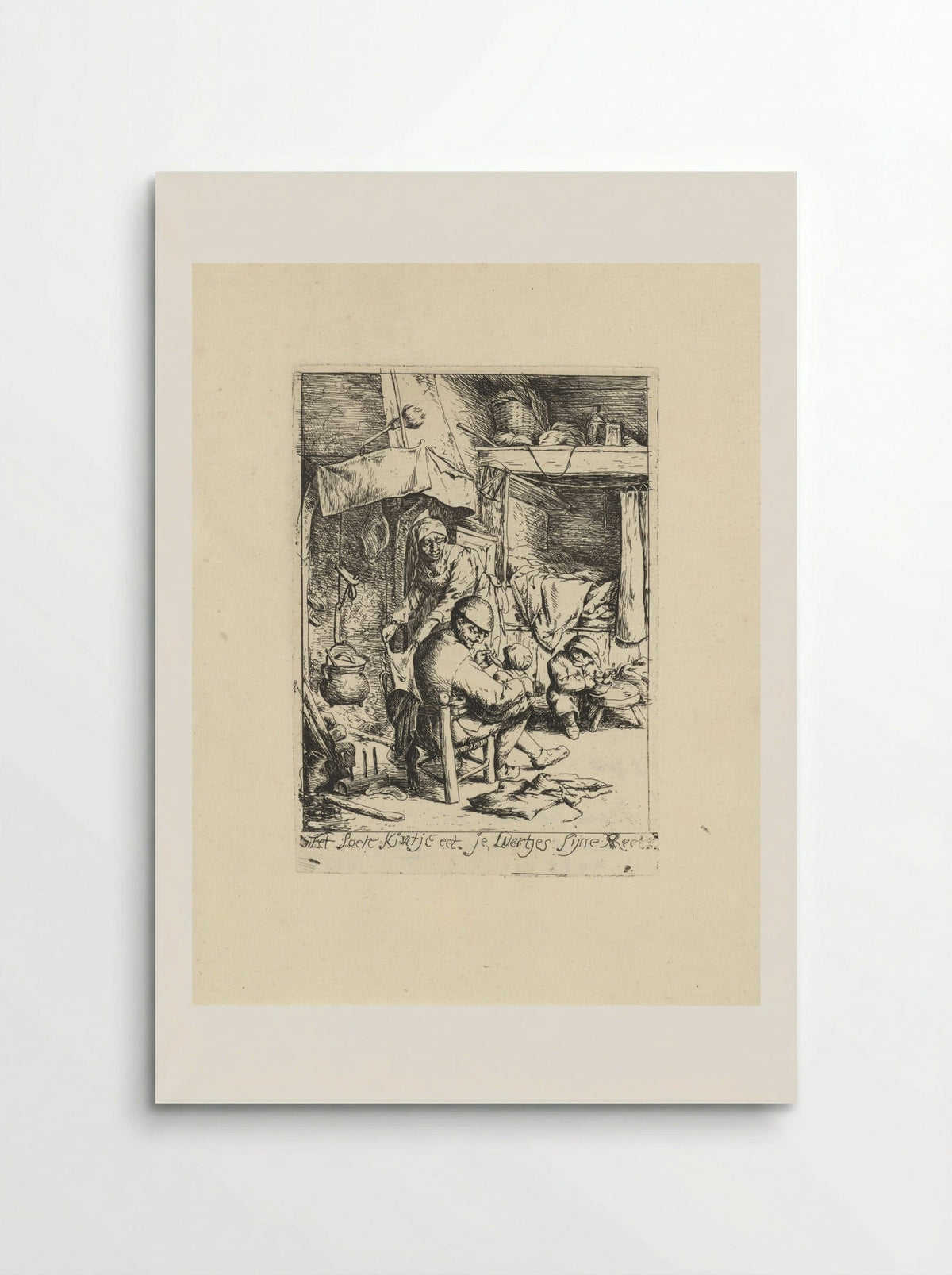 Vader voedt een kind - Jacob Laurensz. van der Vinne - Poster