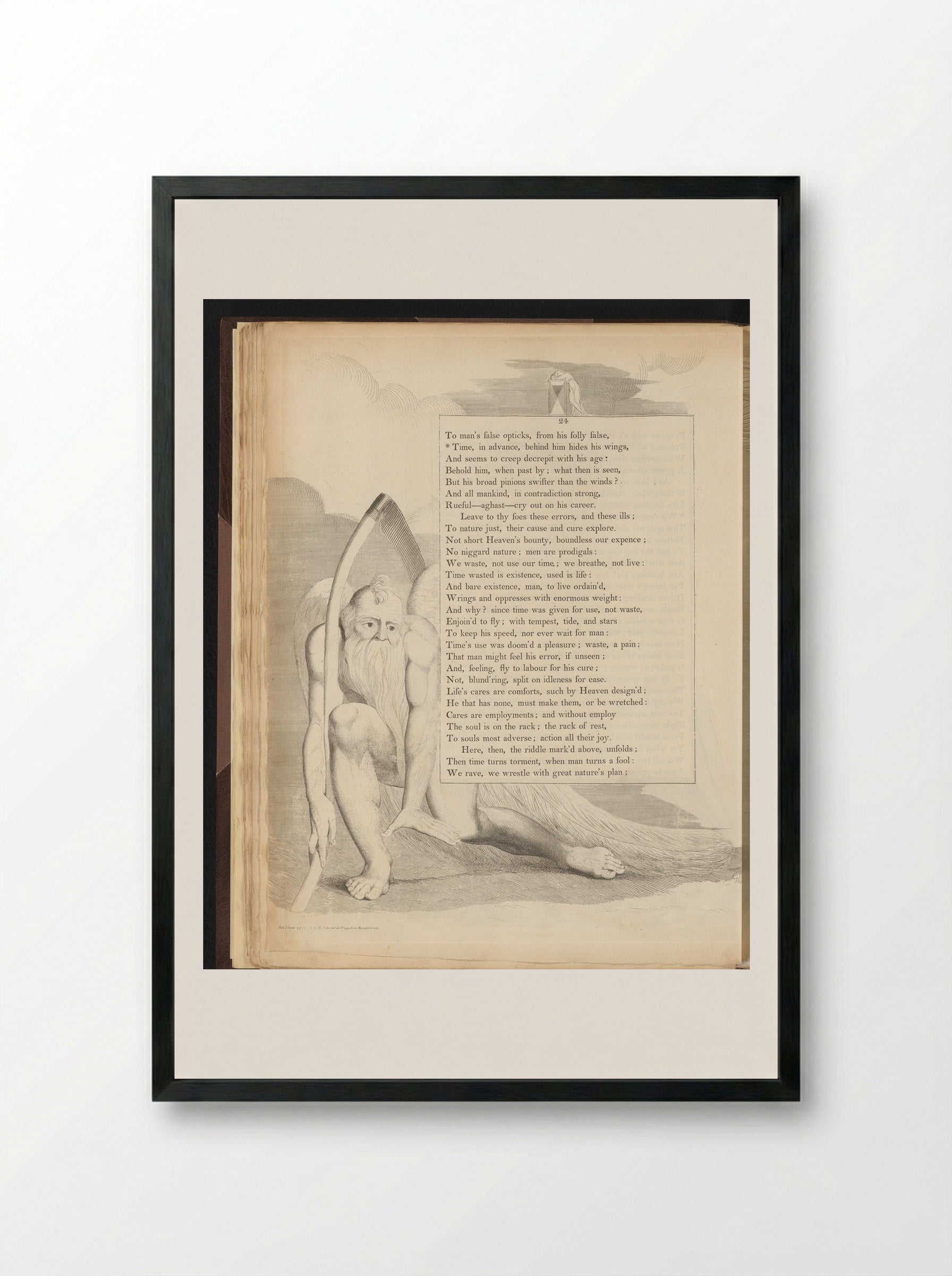 Vadertje Tijd - William Blake - Framed Print Black