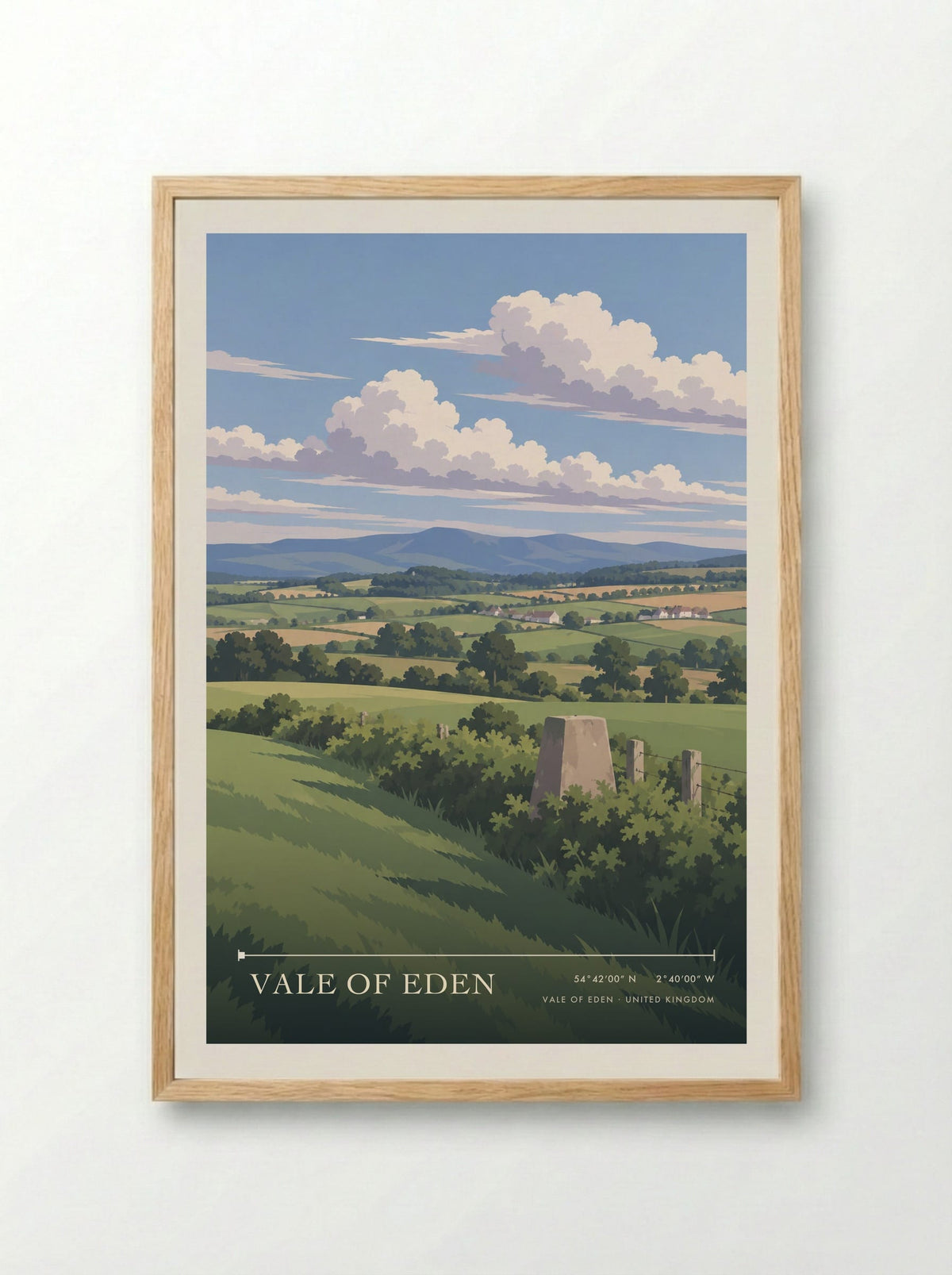 Vale of Eden | Travel Poster - Framed Print Wood