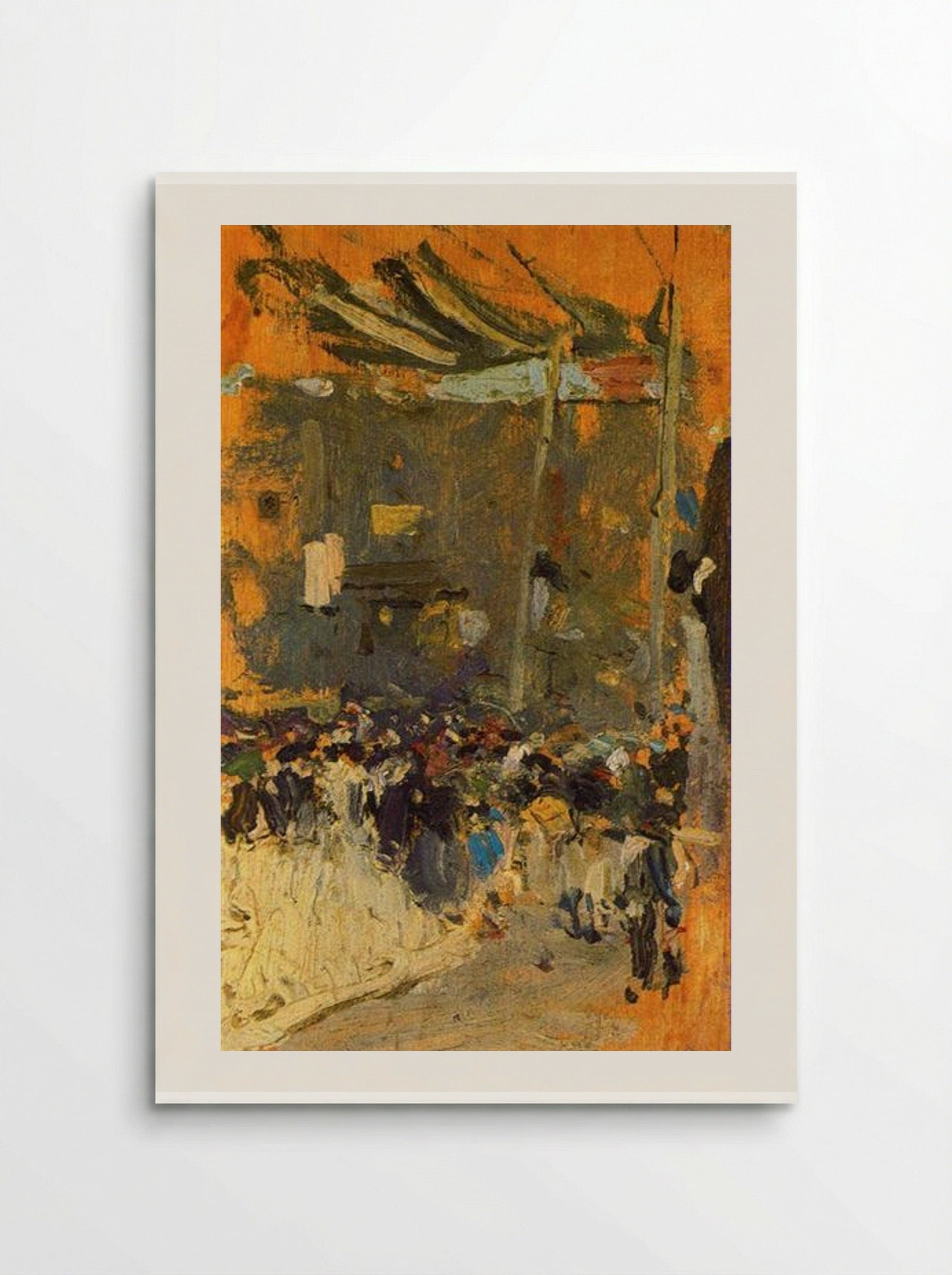 Valencia Street with Awnings - Joaquín Sorolla - Poster