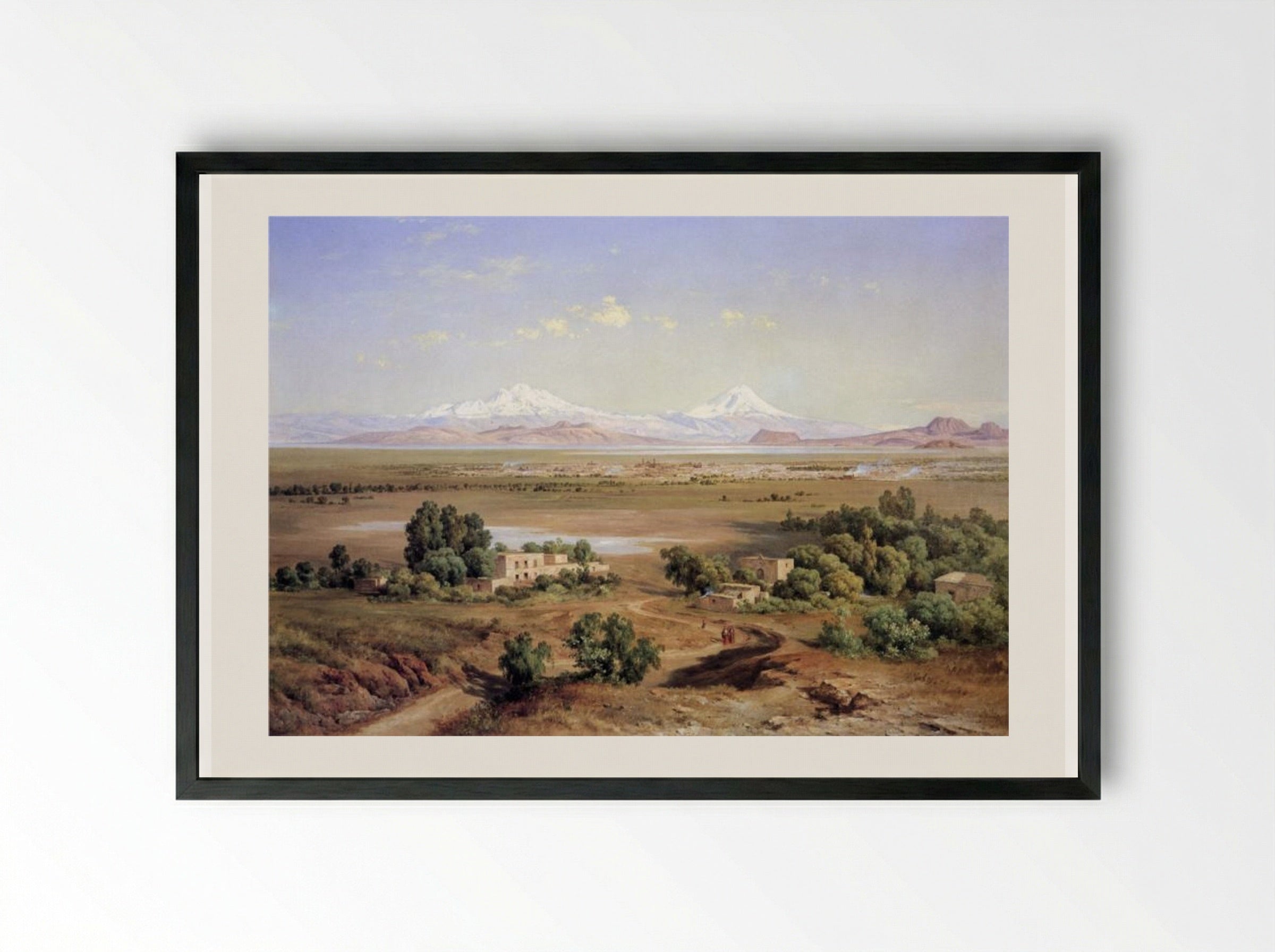 Valle de México desde el Tapeyac - José María Velasco - Framed Print Black