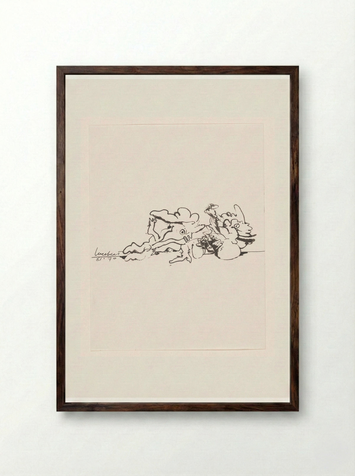 Vallende figuren - Lucebert - Framed Print Dark Wood