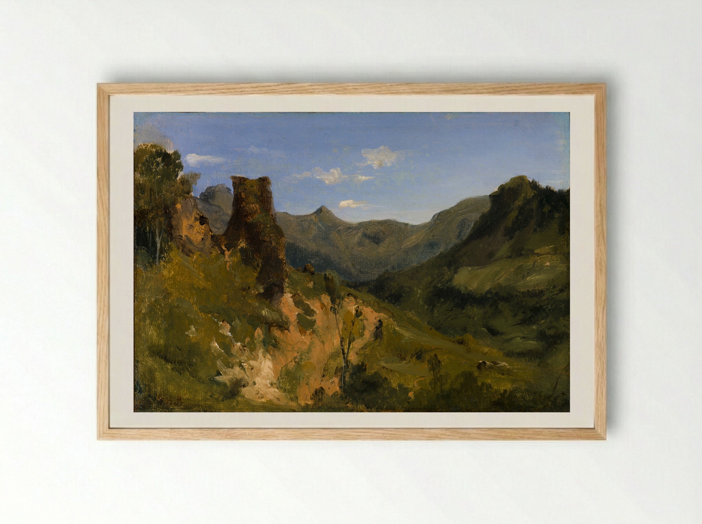 Valley in the Auvergne Mountains - Théodore Rousseau - Framed Print Wood