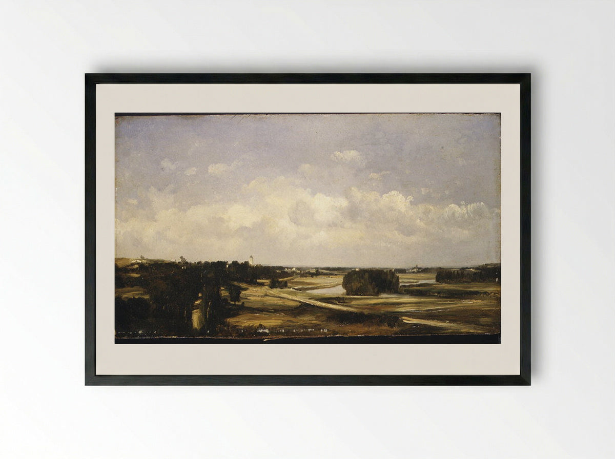 Valley of the River Loire - Jules Dupré - Framed Print Black