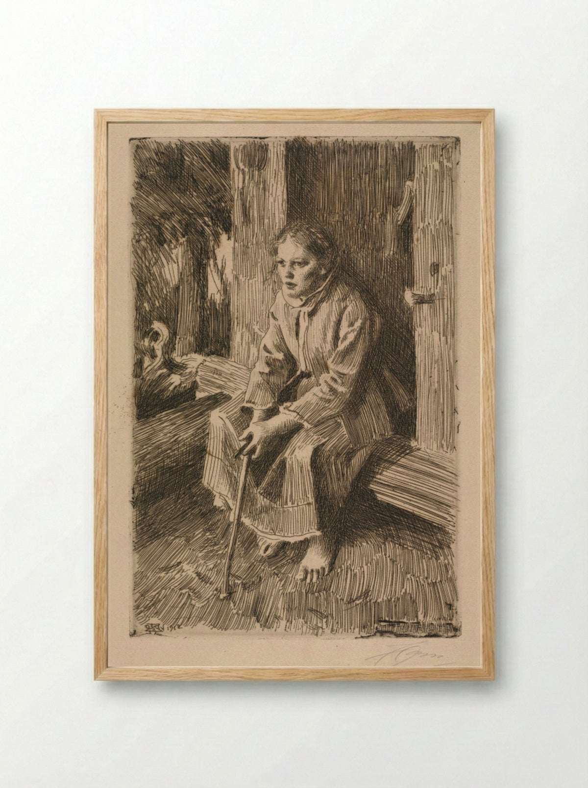 Vallkulla - Anders Zorn - Framed Print Wood