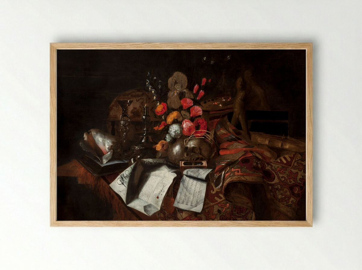 Vanitas - Cornelis Norbertus Gysbrechts - Framed Print Wood