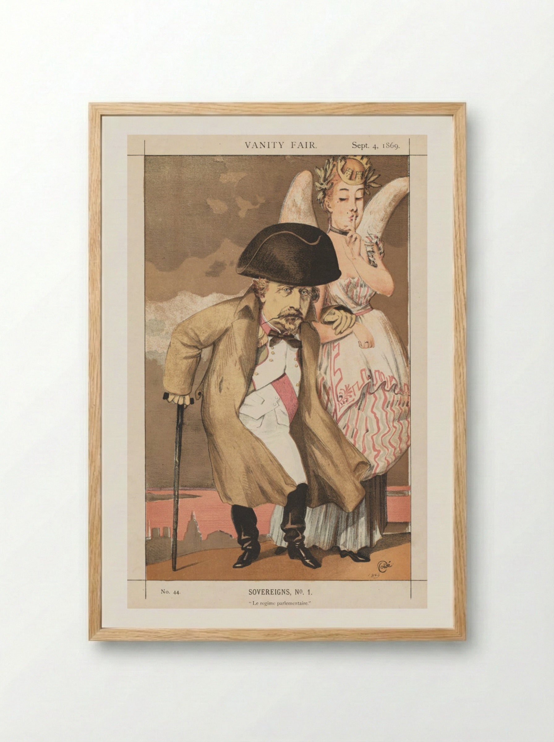 Vanity Fair: Sovereigns, No. 1 'Le regime parlementaire' - James Tissot - Framed Print Wood