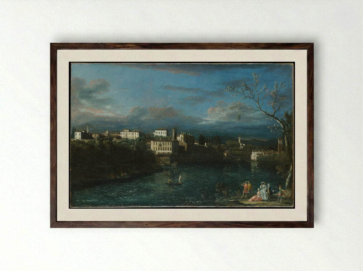 Vaprio d'Adda - Bernardo Bellotto - Framed Print Dark Wood