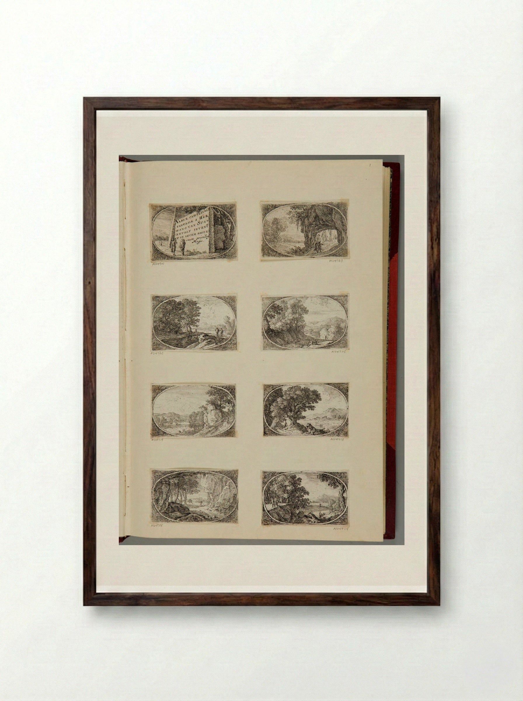 Various Landscapes (Variae Campestri Fantasiae) - Herman van Swanevelt - Framed Print Dark Wood