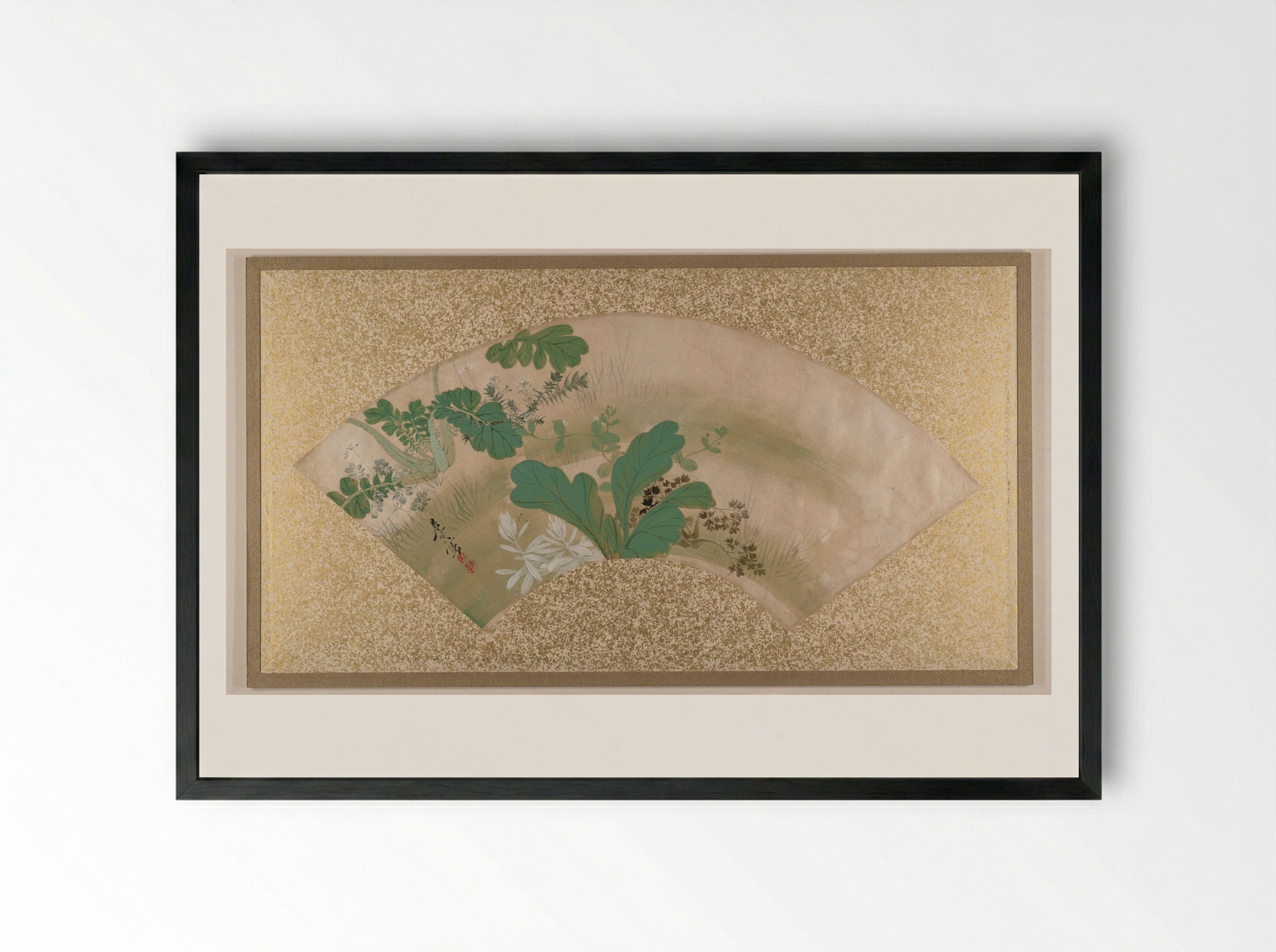 Various Plants and Grass - Shibata Zeshin - Framed Print Black