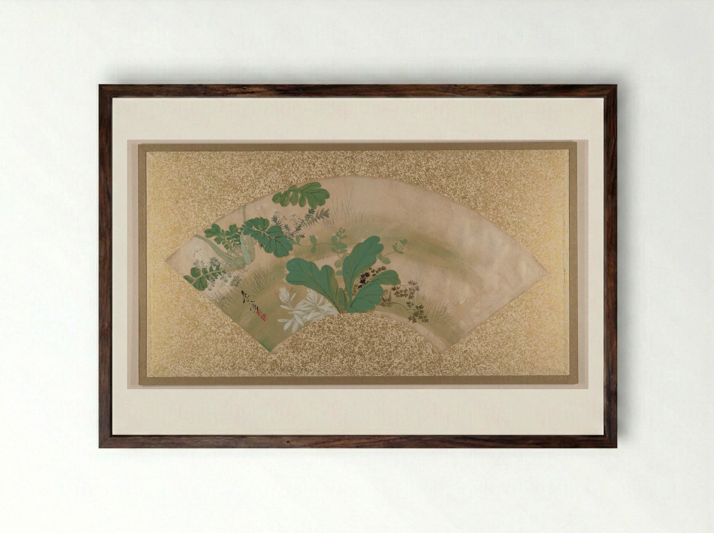 Various Plants and Grass - Shibata Zeshin - Framed Print Dark Wood