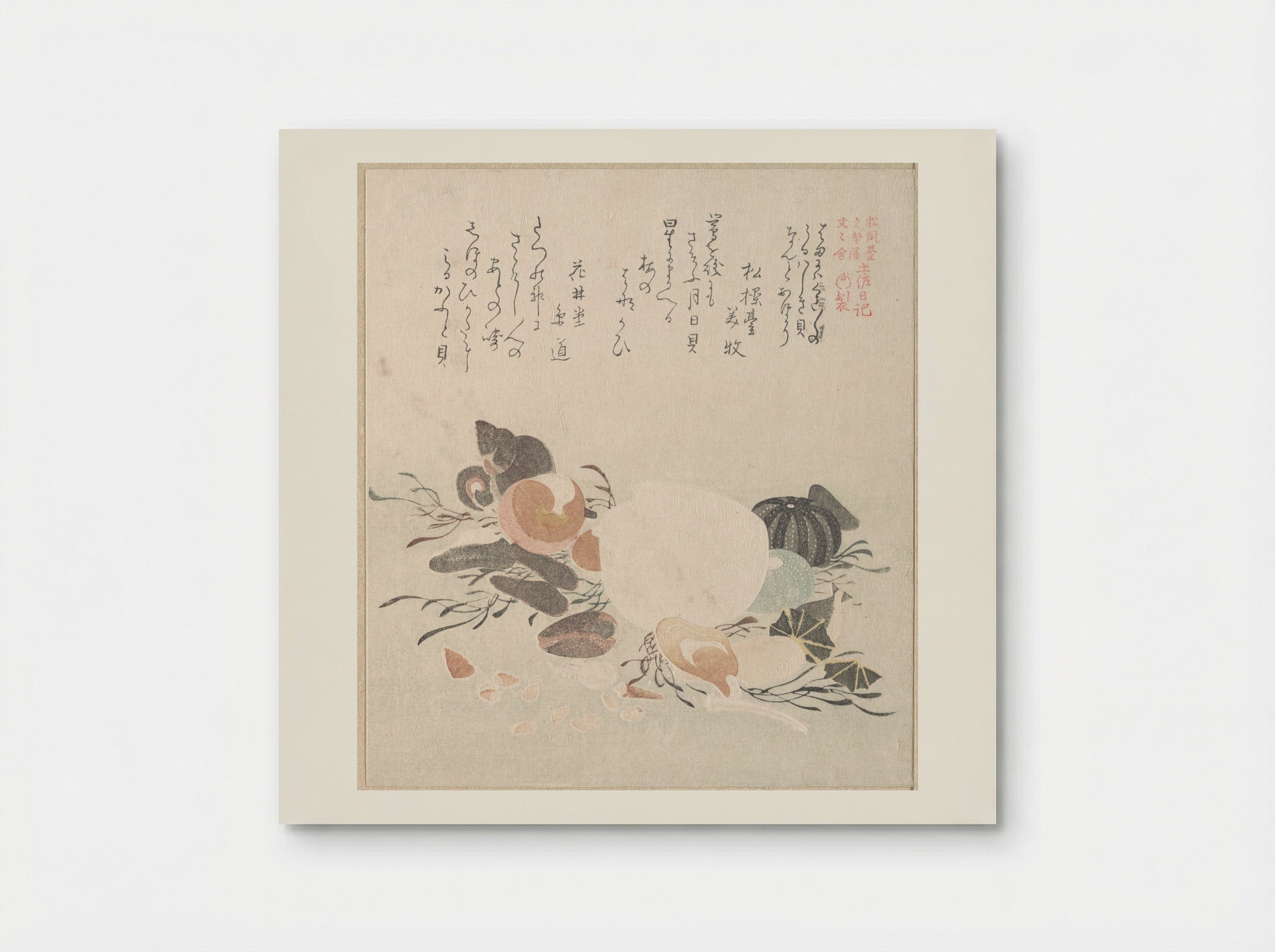 Various Shells with Sea Weeds - Kubo Shunman - Poster