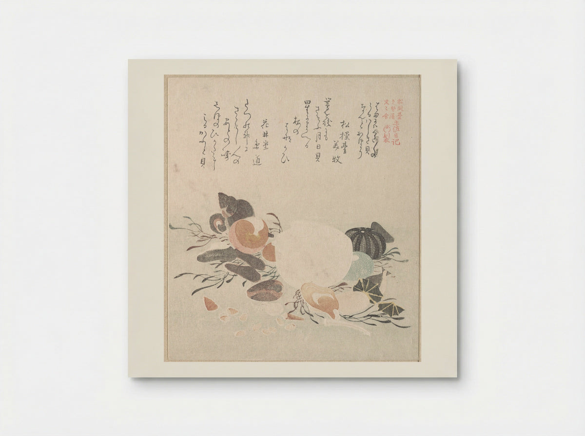 Various Shells with Sea Weeds - Kubo Shunman - Poster