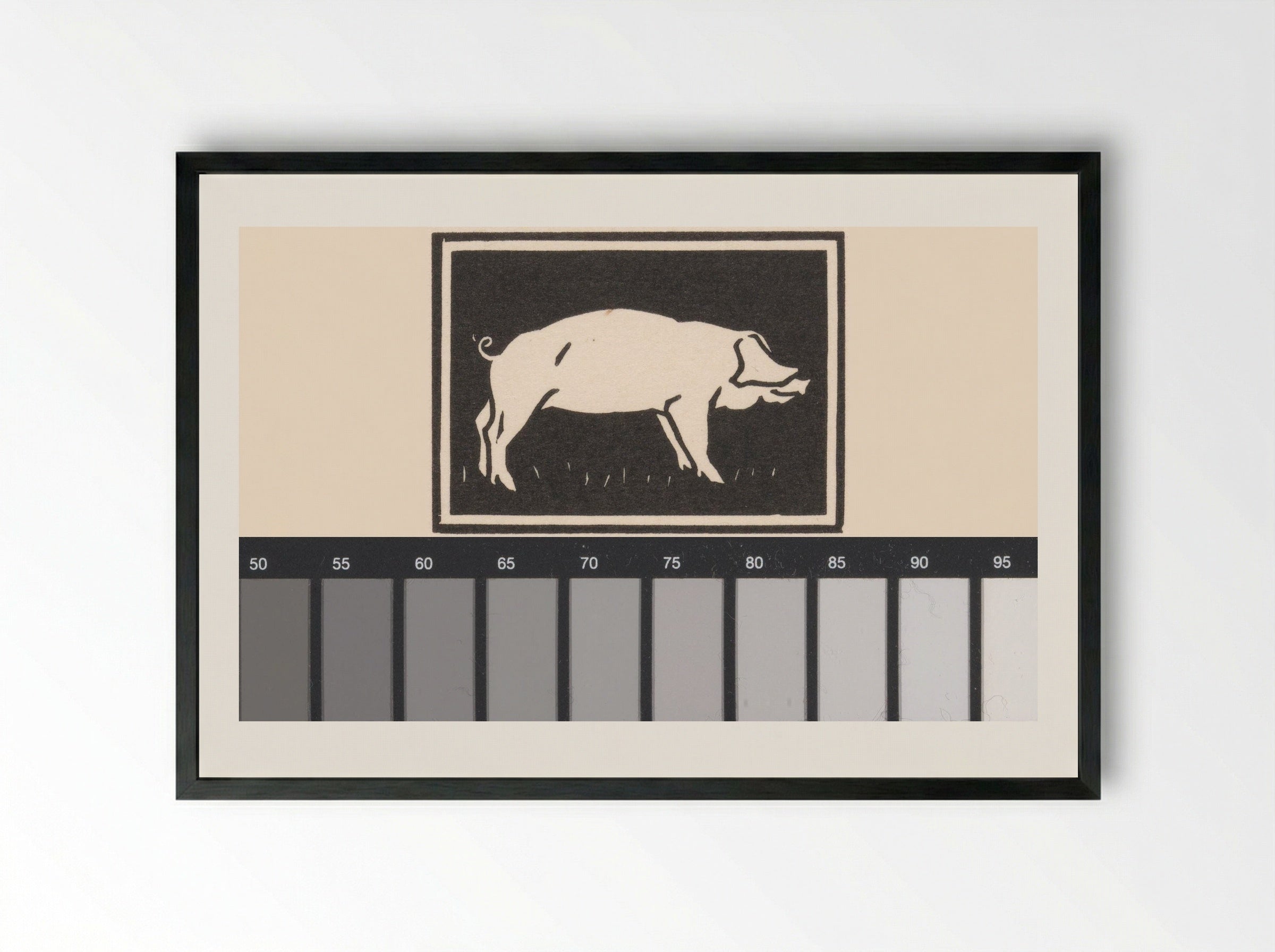 Varken (Pig) - Julie de Graag - Framed Print Black