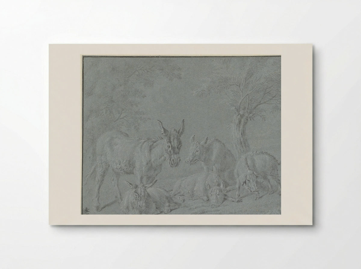 Varkens en ezels onder bomen - Jan van Gool - Poster