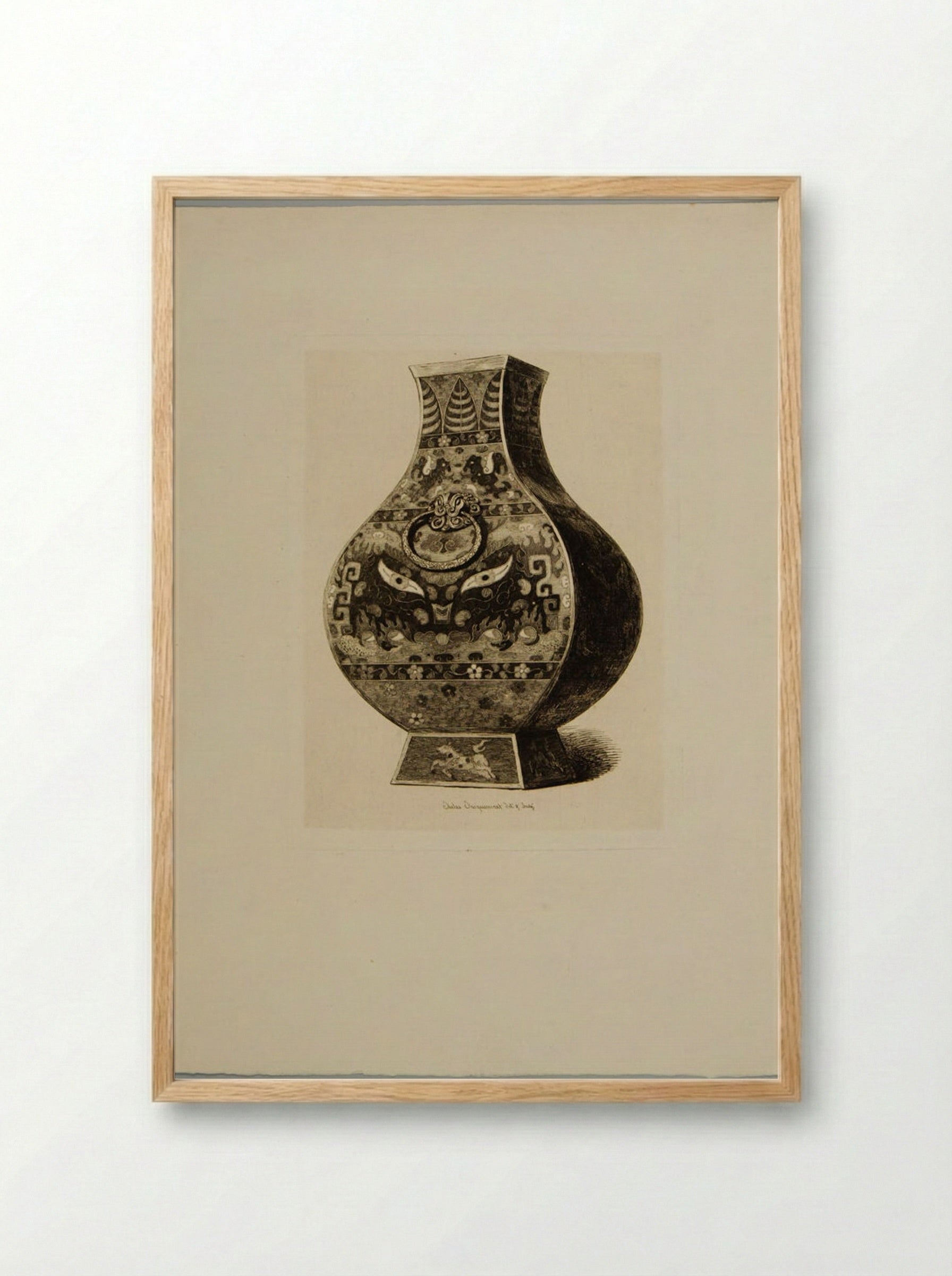 Vase of Cloisonné Enamel - Jules Ferdinand Jacquemart - Framed Print Wood