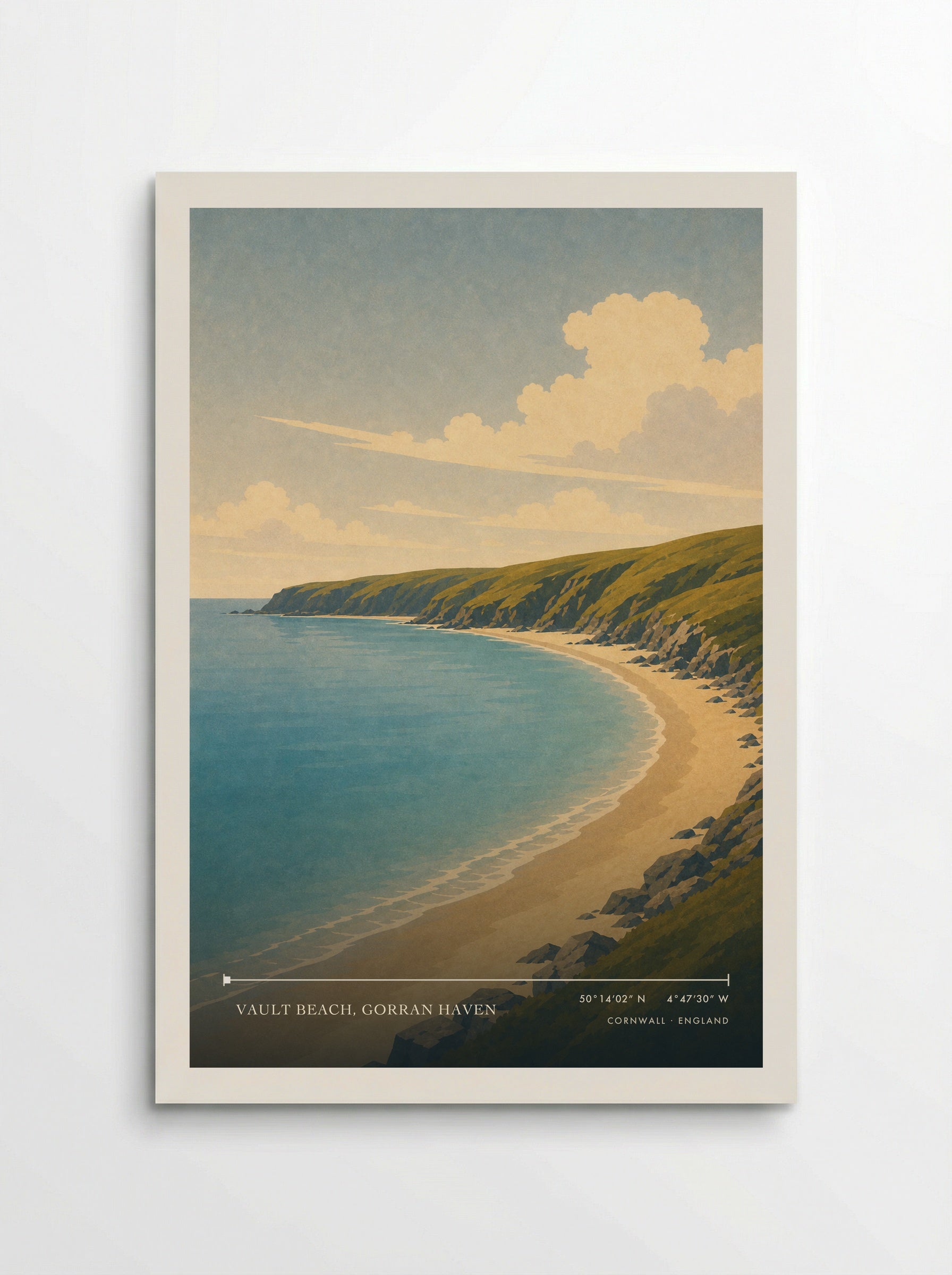 Vault Beach, Gorran Haven Cornwall England Travel Poster - Poster