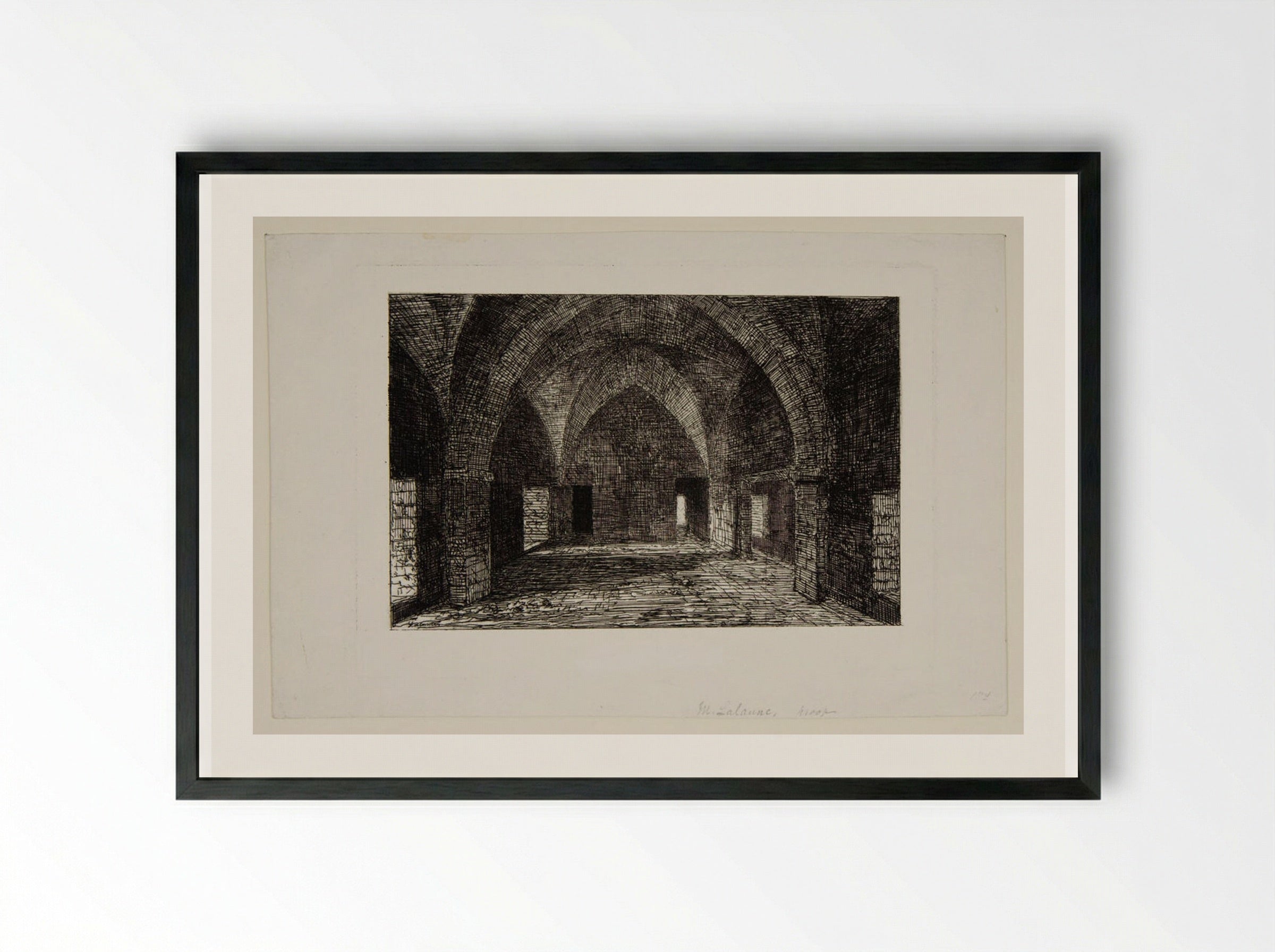 Vaulted Interior - Maxime Lalanne - Framed Print Black