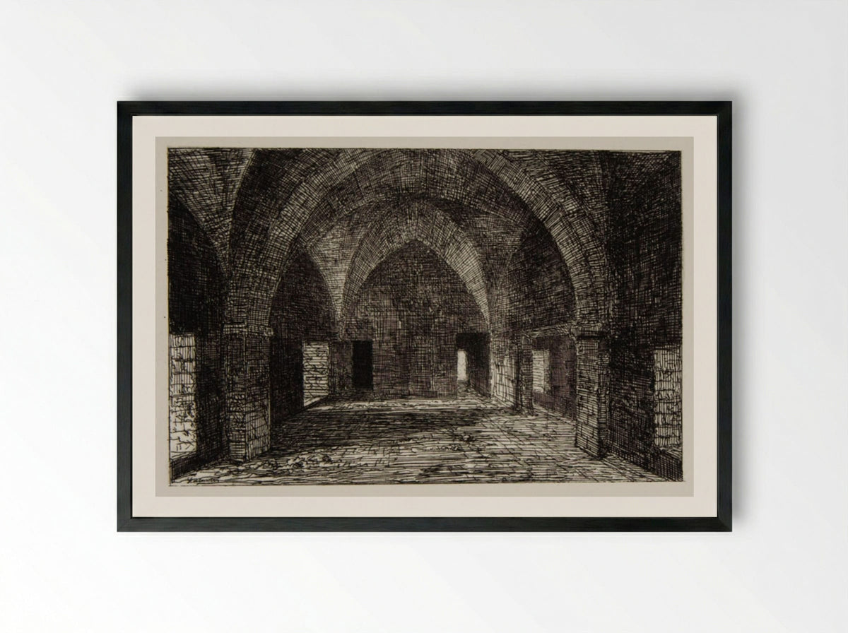Vaulted Interior - Maxime Lalanne - Framed Print Black
