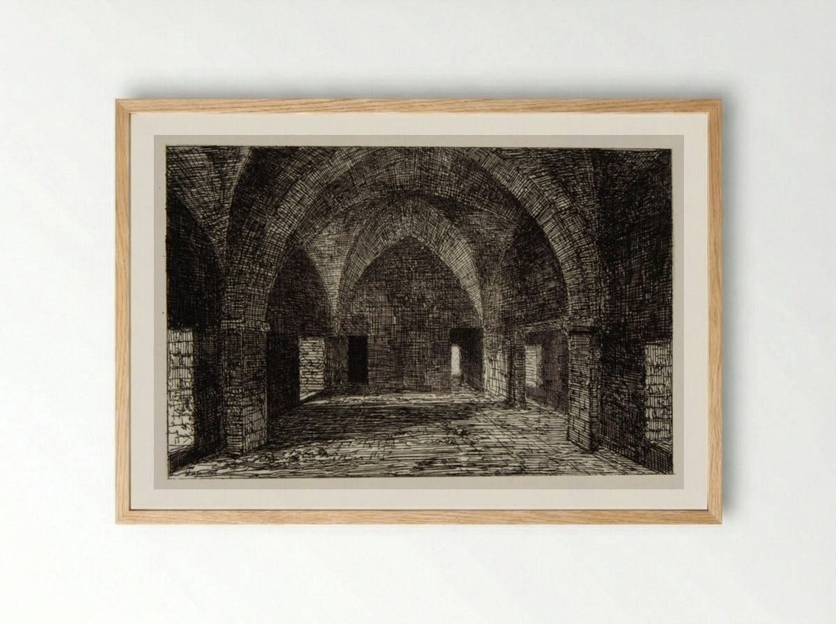 Vaulted Interior - Maxime Lalanne - Framed Print Wood
