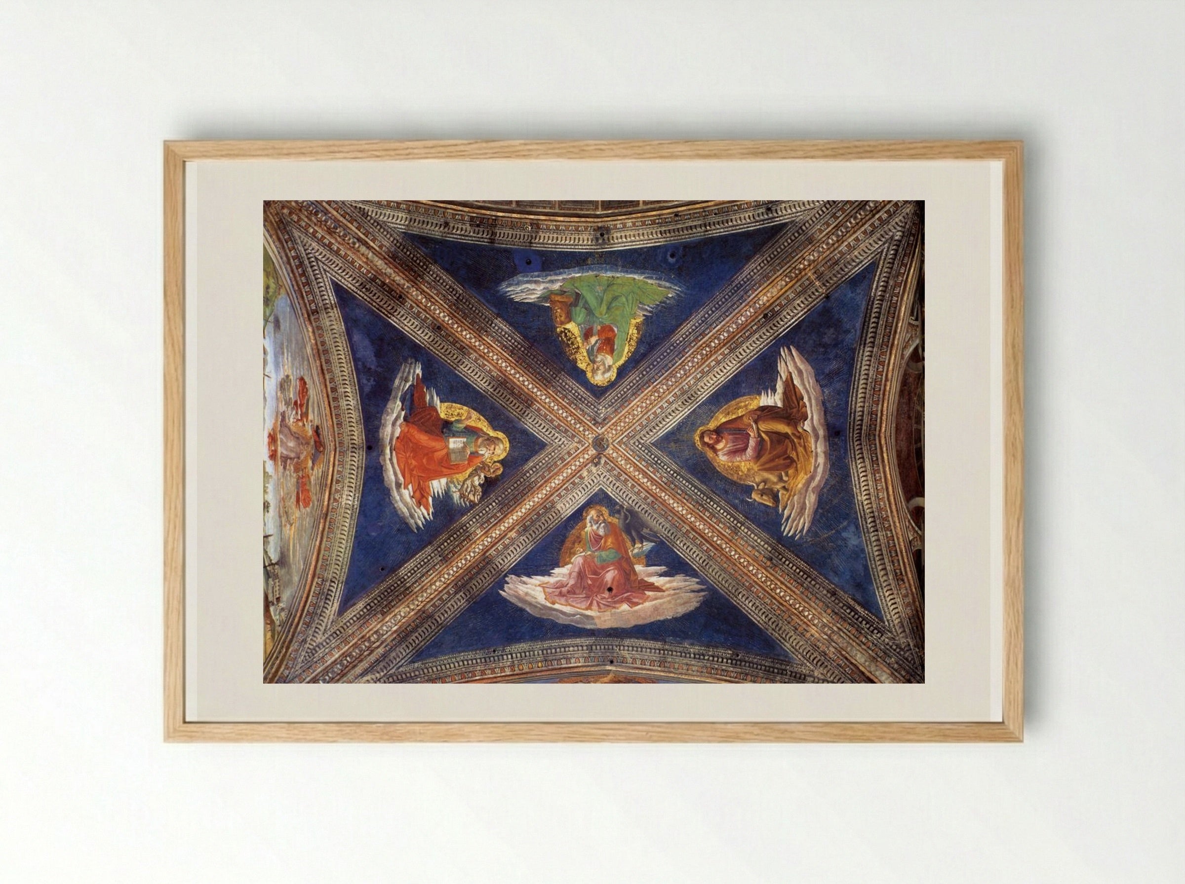Vaulting of the Tornabuoni Chapel - Domenico Ghirlandaio - Framed Print Wood