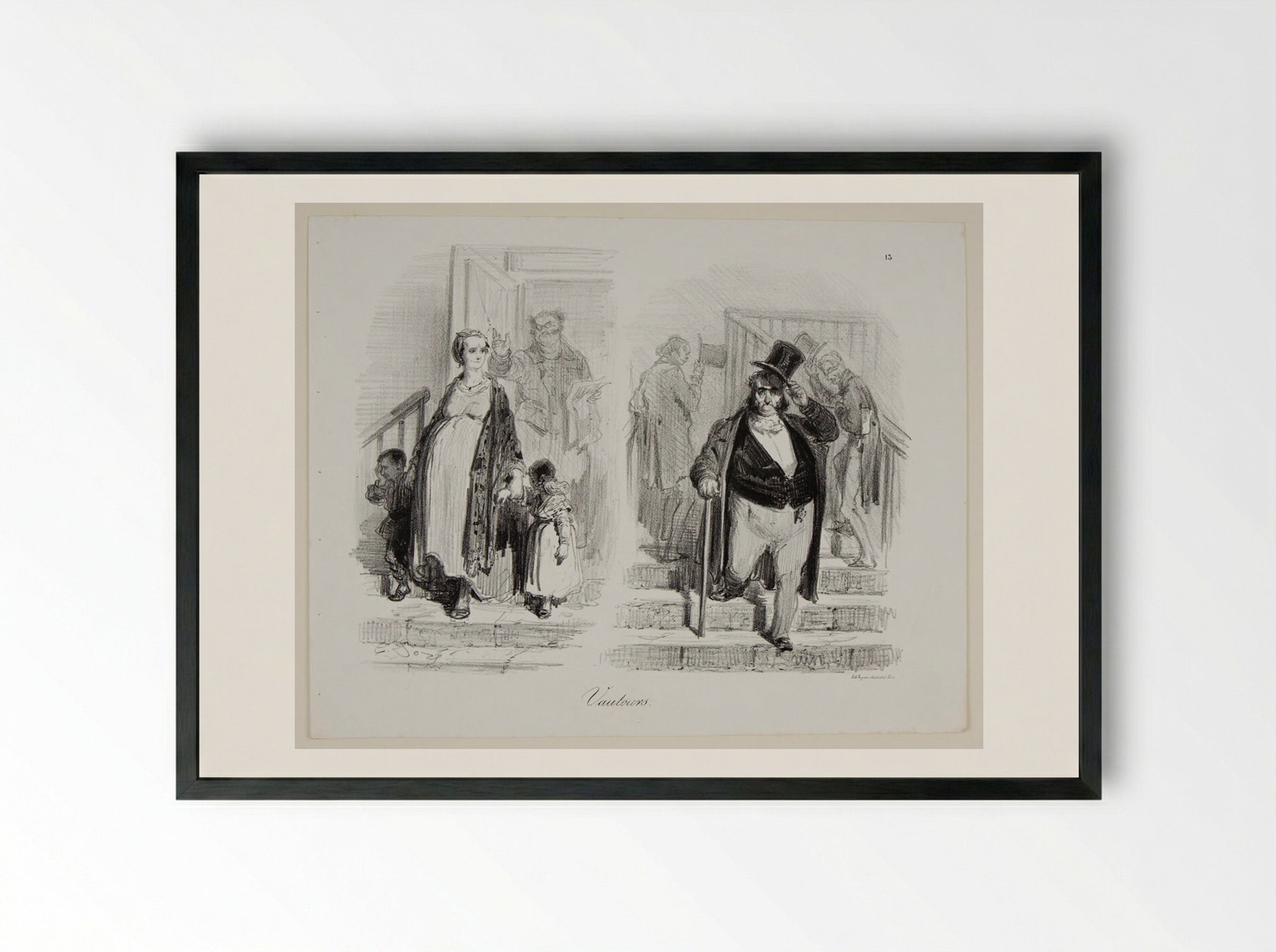 Vautours (Vultures) - Gustave Doré - Framed Print Black