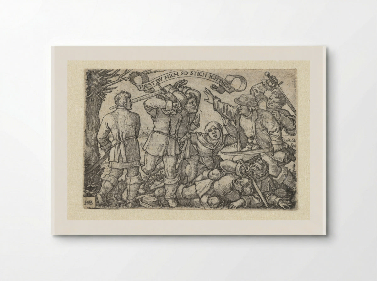 Vechtende boeren met zwaarden - Hans Sebald Beham - Poster