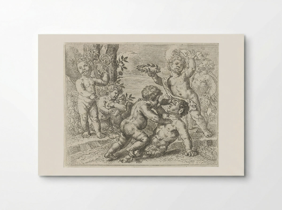Vechtende putti - Pieter van Lint - Poster
