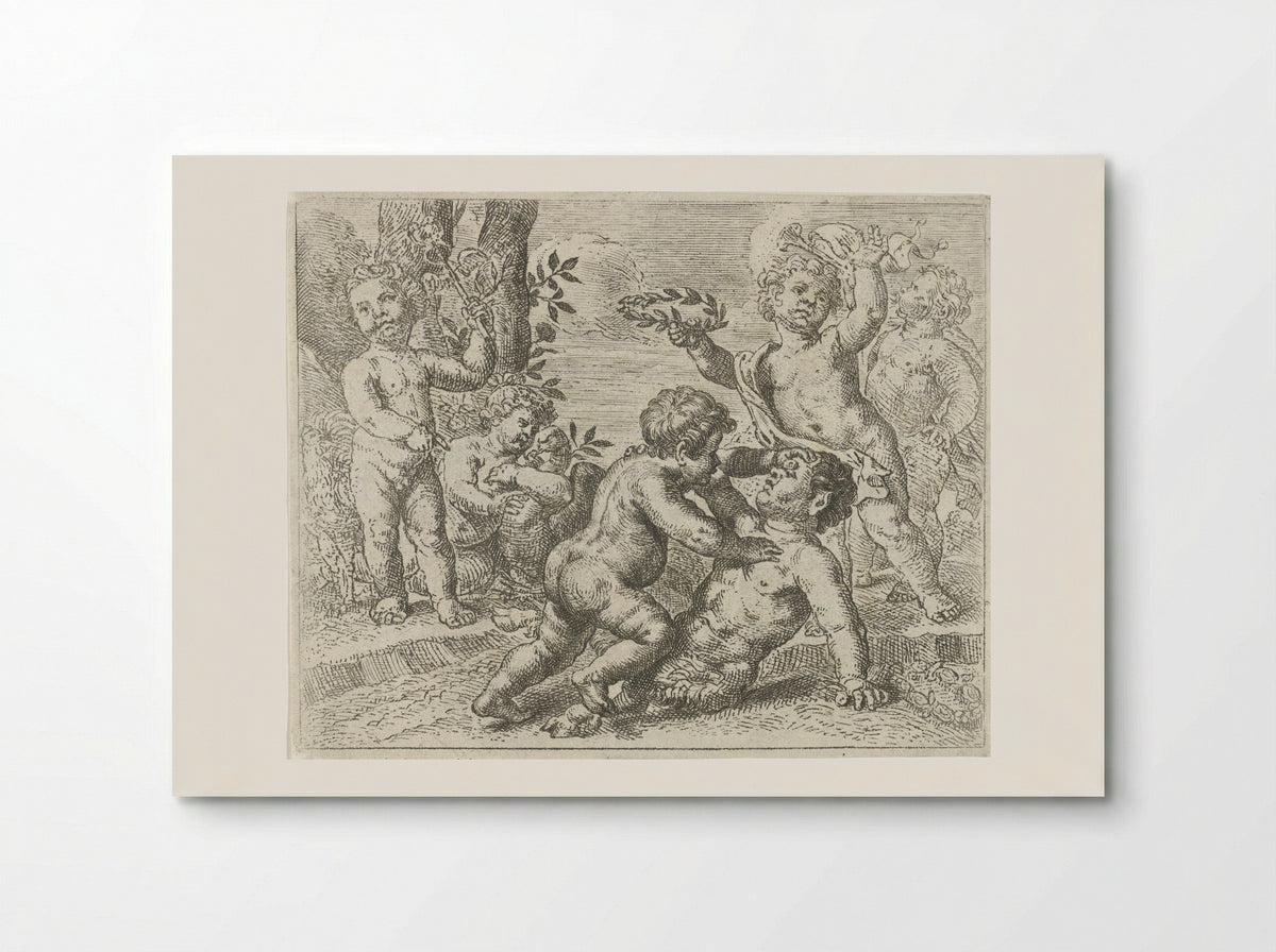 Vechtende putti - Pieter van Lint - Poster