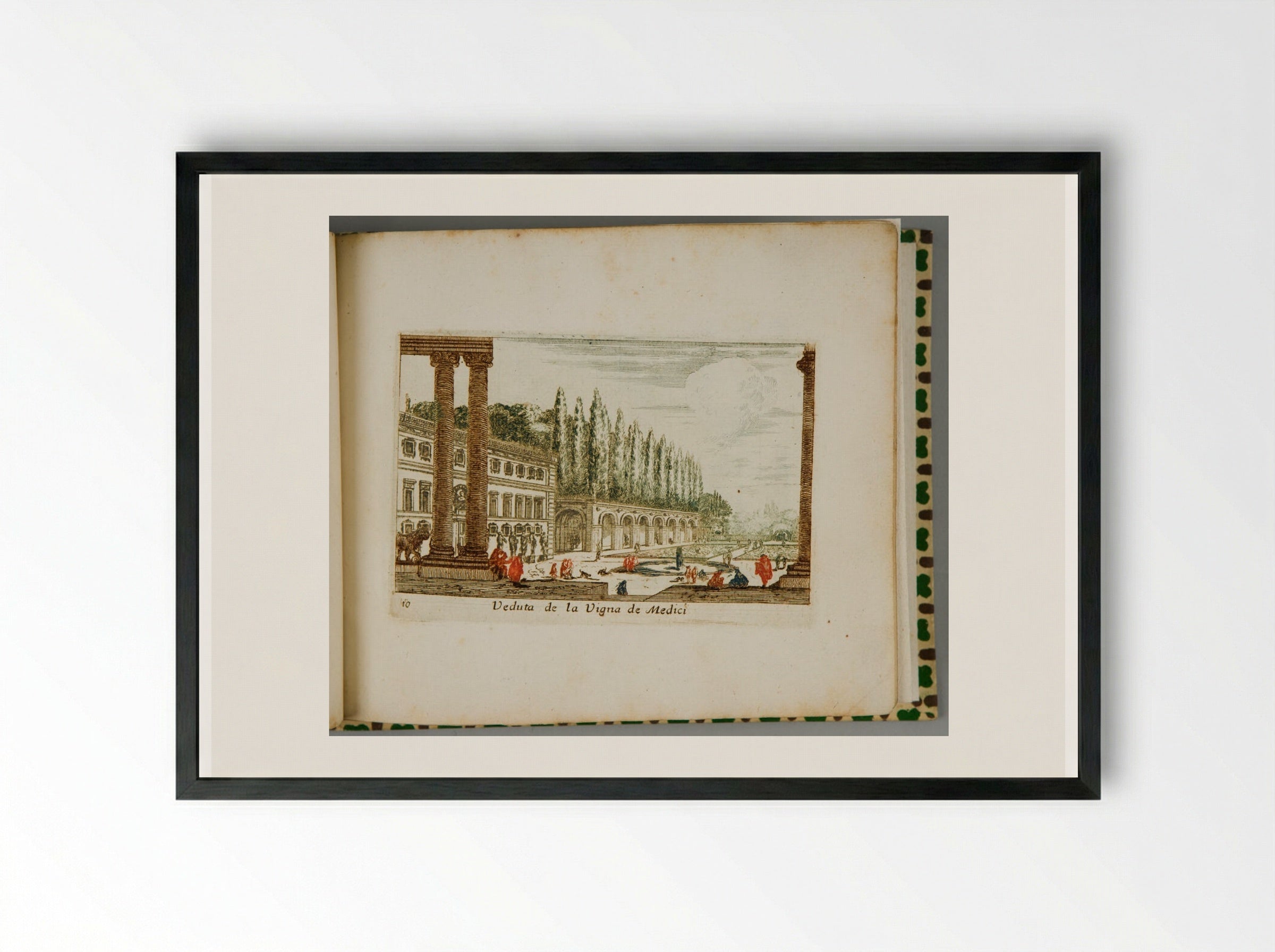 Veduta de la Vigna de Medici - Abraham Bloteling - Framed Print Black