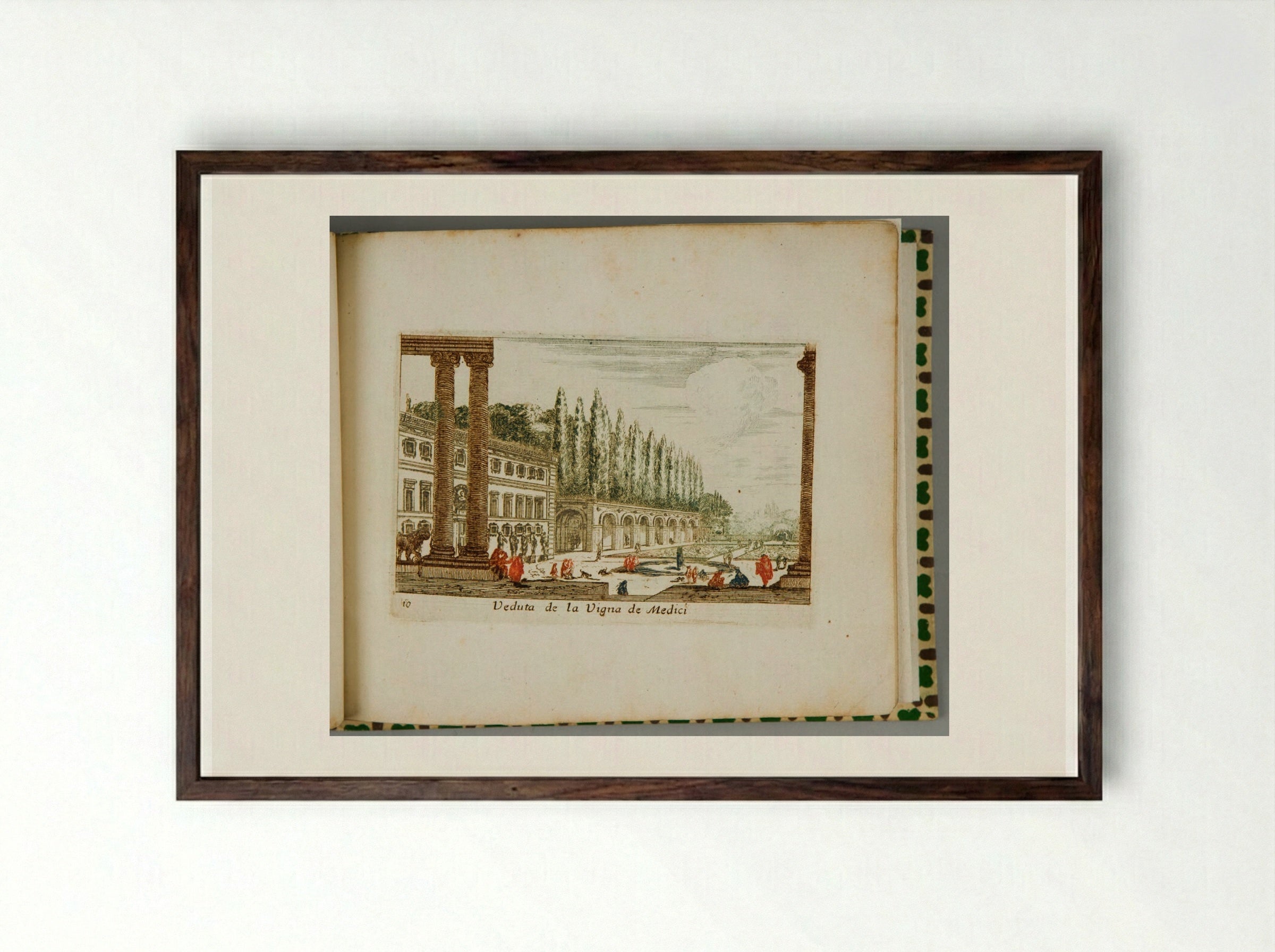 Veduta de la Vigna de Medici - Abraham Bloteling - Framed Print Dark Wood