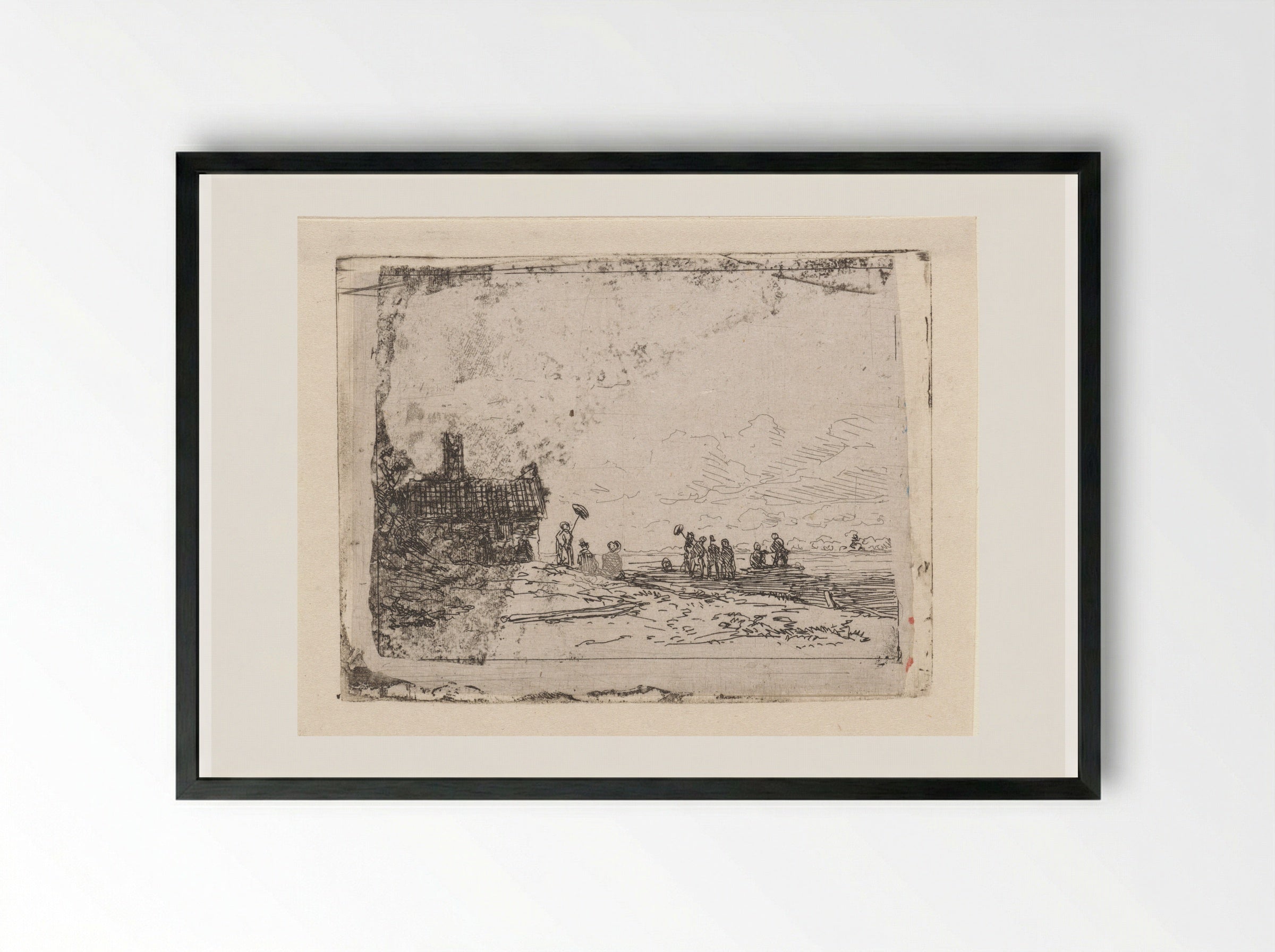 Veer te Rhenen - Jan Weissenbruch - Framed Print Black