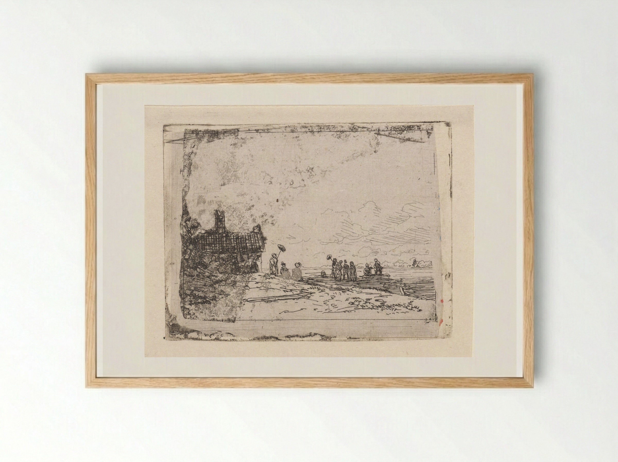 Veer te Rhenen - Jan Weissenbruch - Framed Print Wood