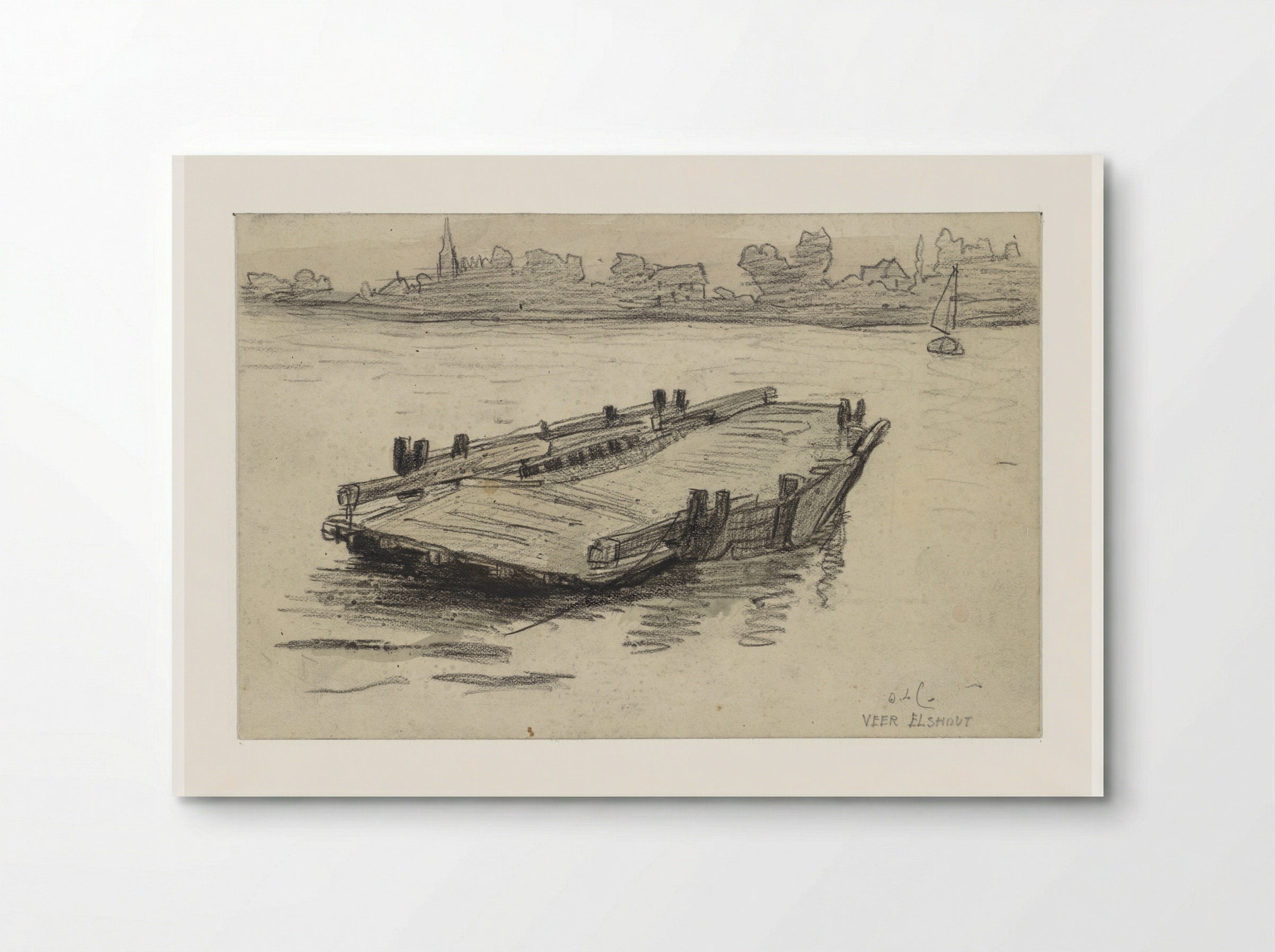 Veerboot te Elshout - Adolf le Comte - Poster